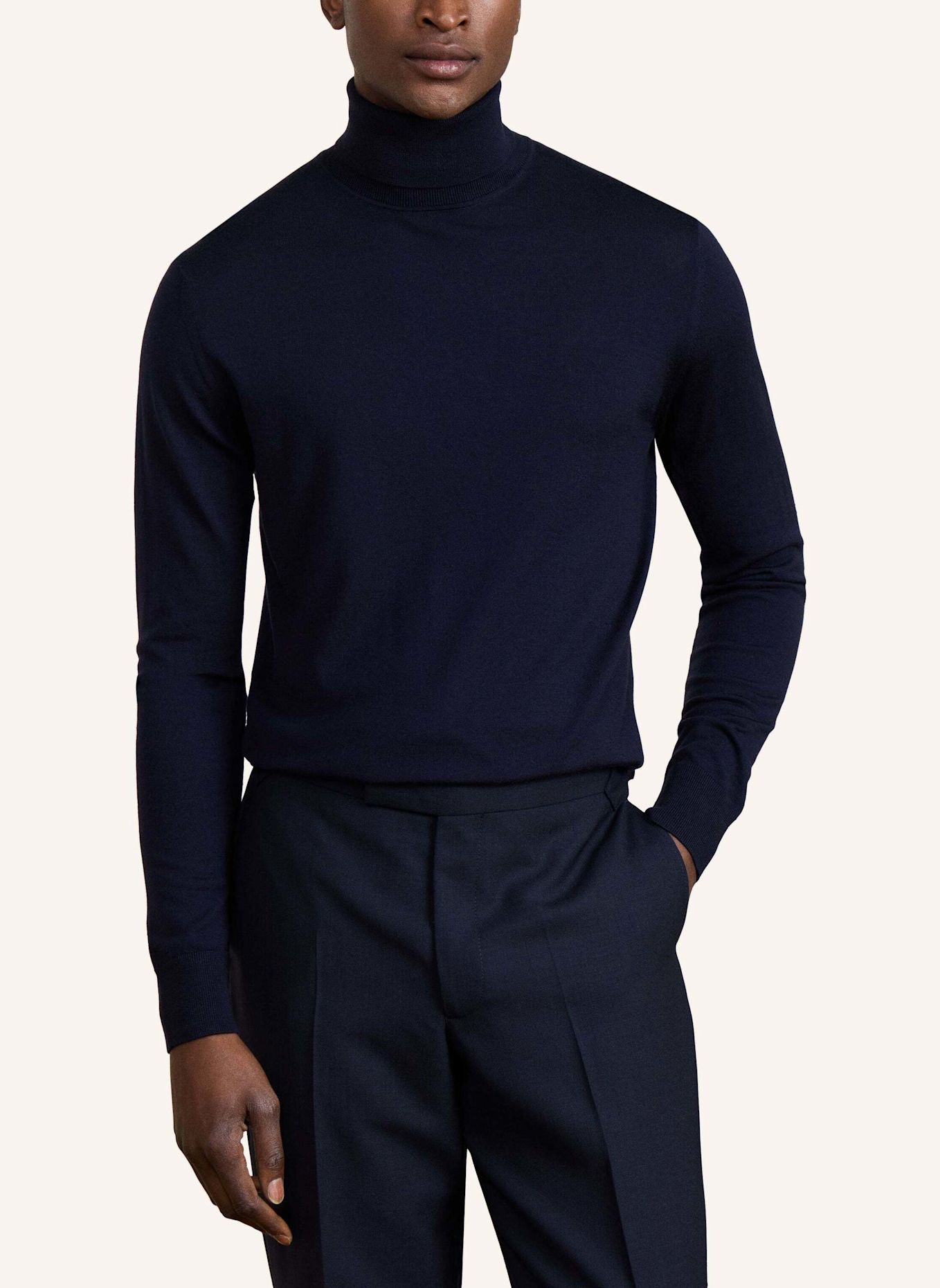 HACKETT LONDON Pullover SR MERINO ROLL NECK: DUNKELBLAU