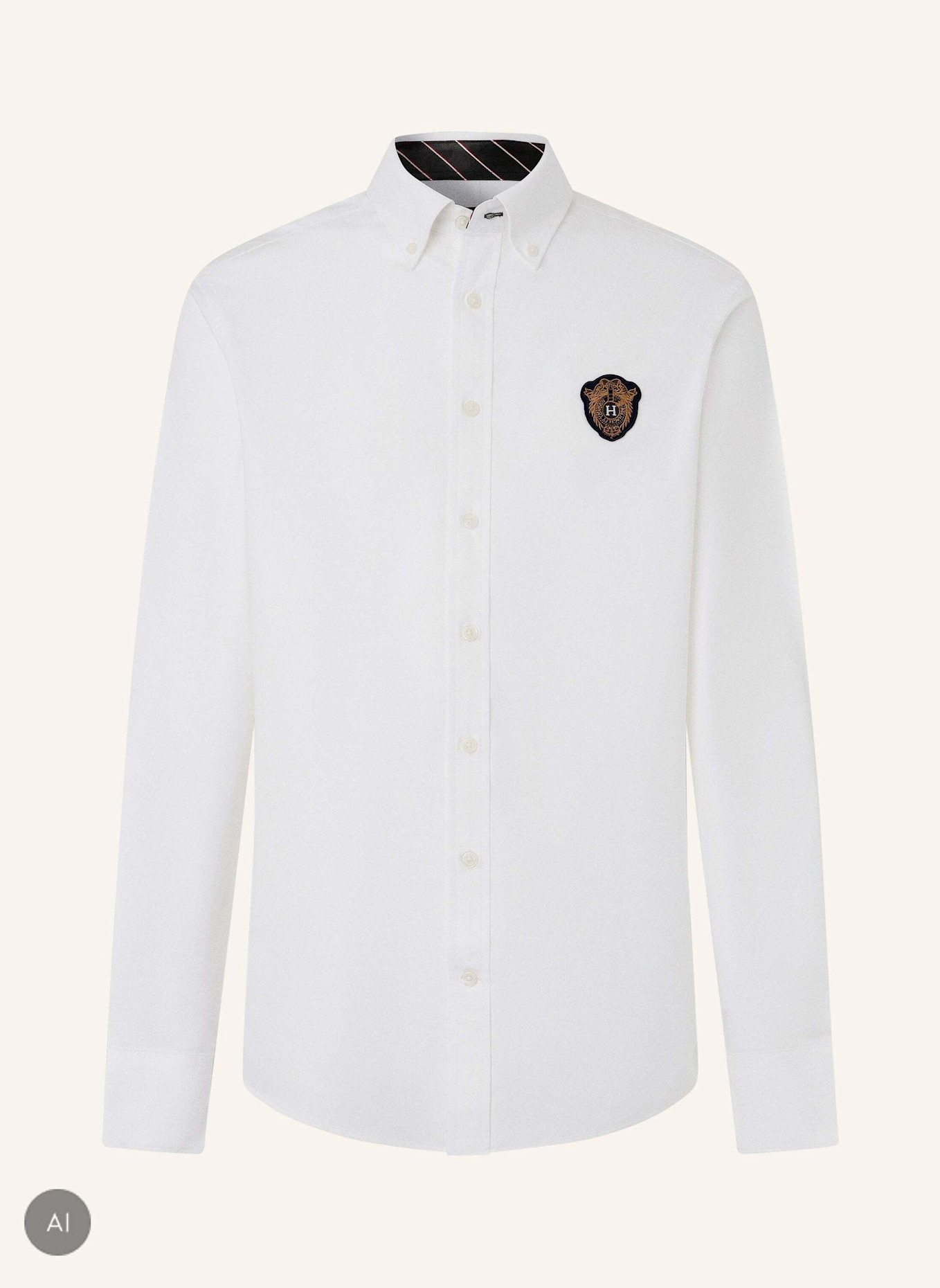HACKETT LONDON Freizeithemd HERITAGE COUNTRY CREST: WEISS