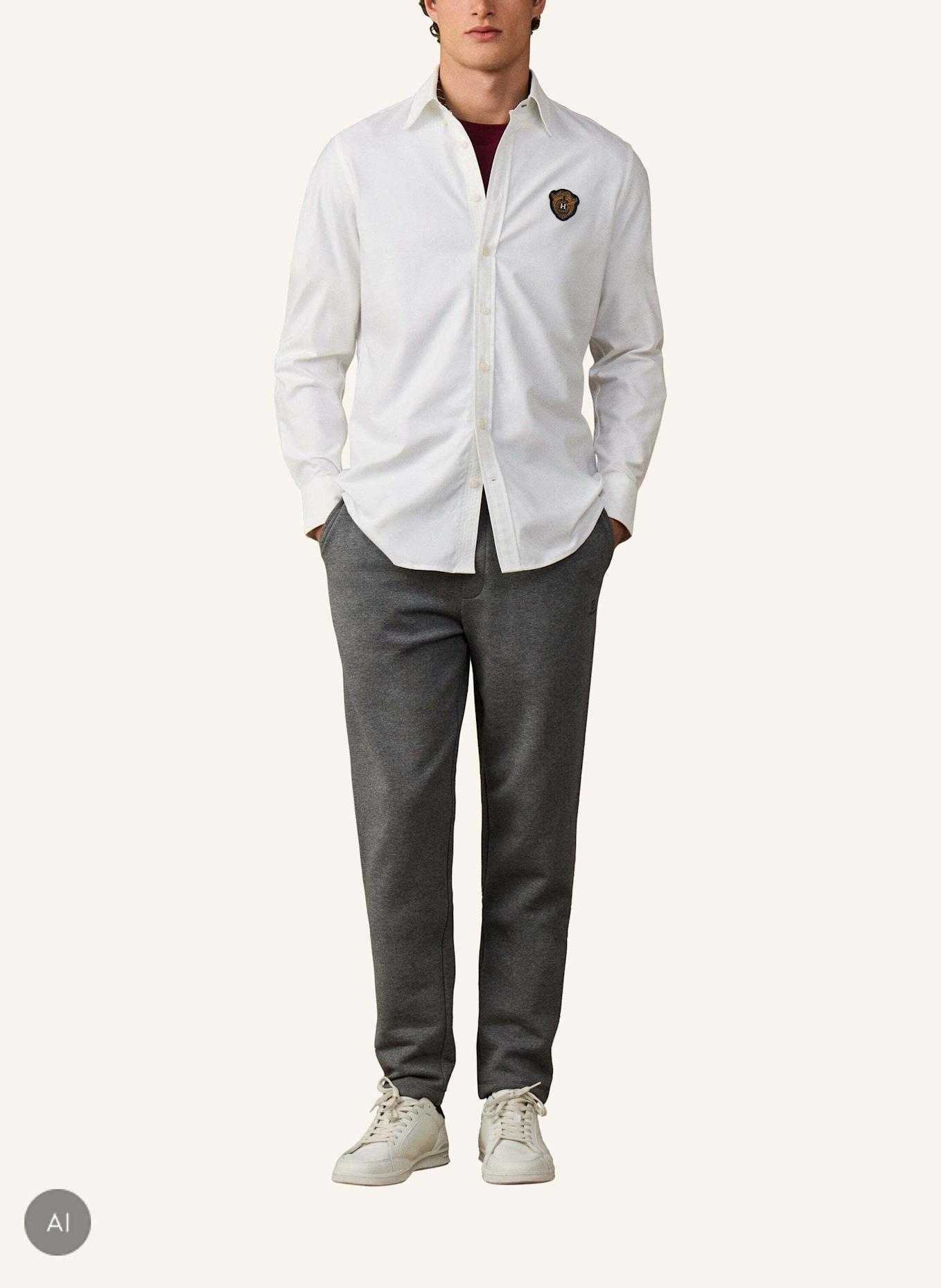 HACKETT LONDON Freizeithemd HERITAGE COUNTRY CREST: WEISS