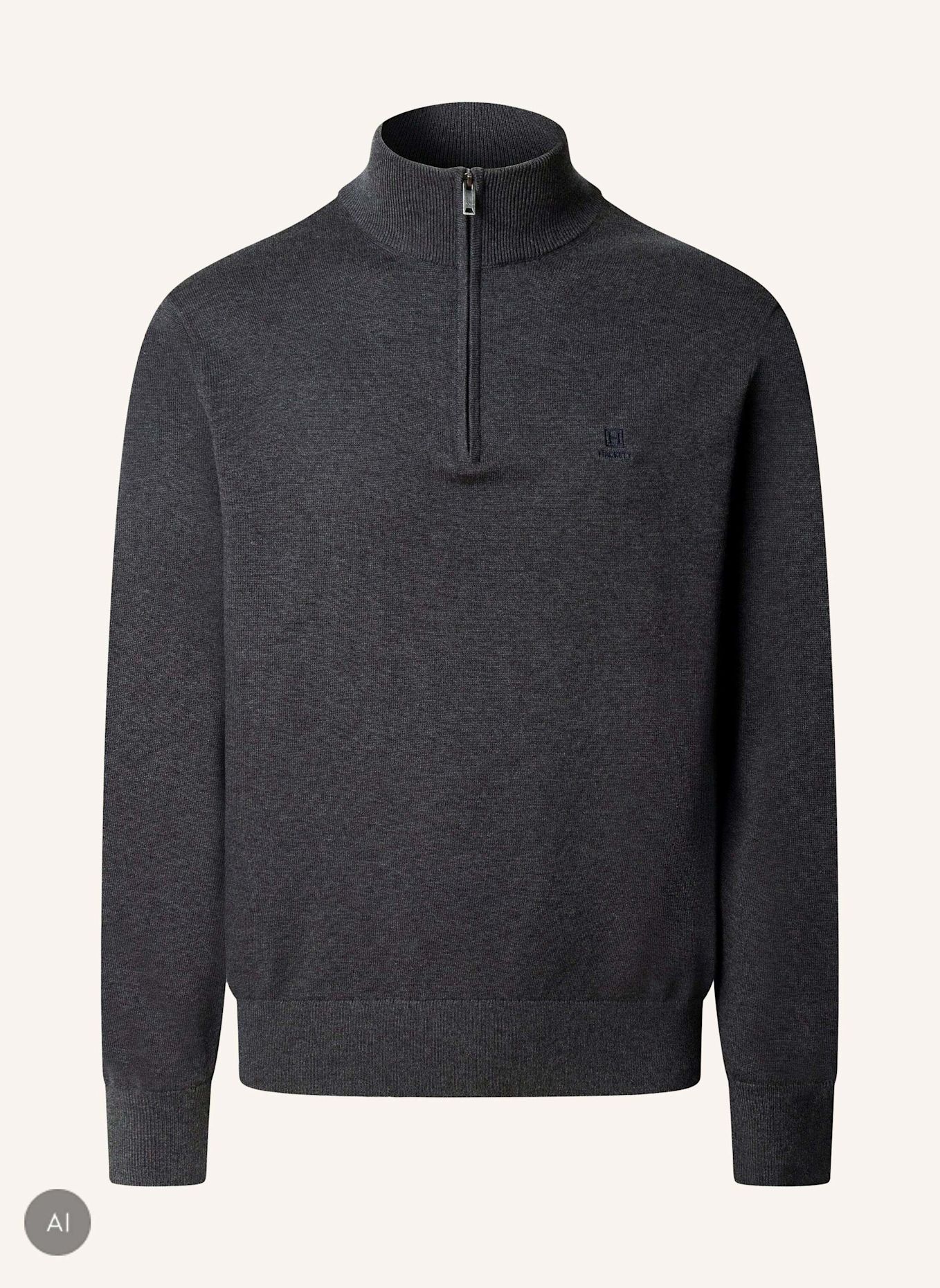 HACKETT LONDON Pullover HRTG COTTON H HZIP: DUNKELGRAU