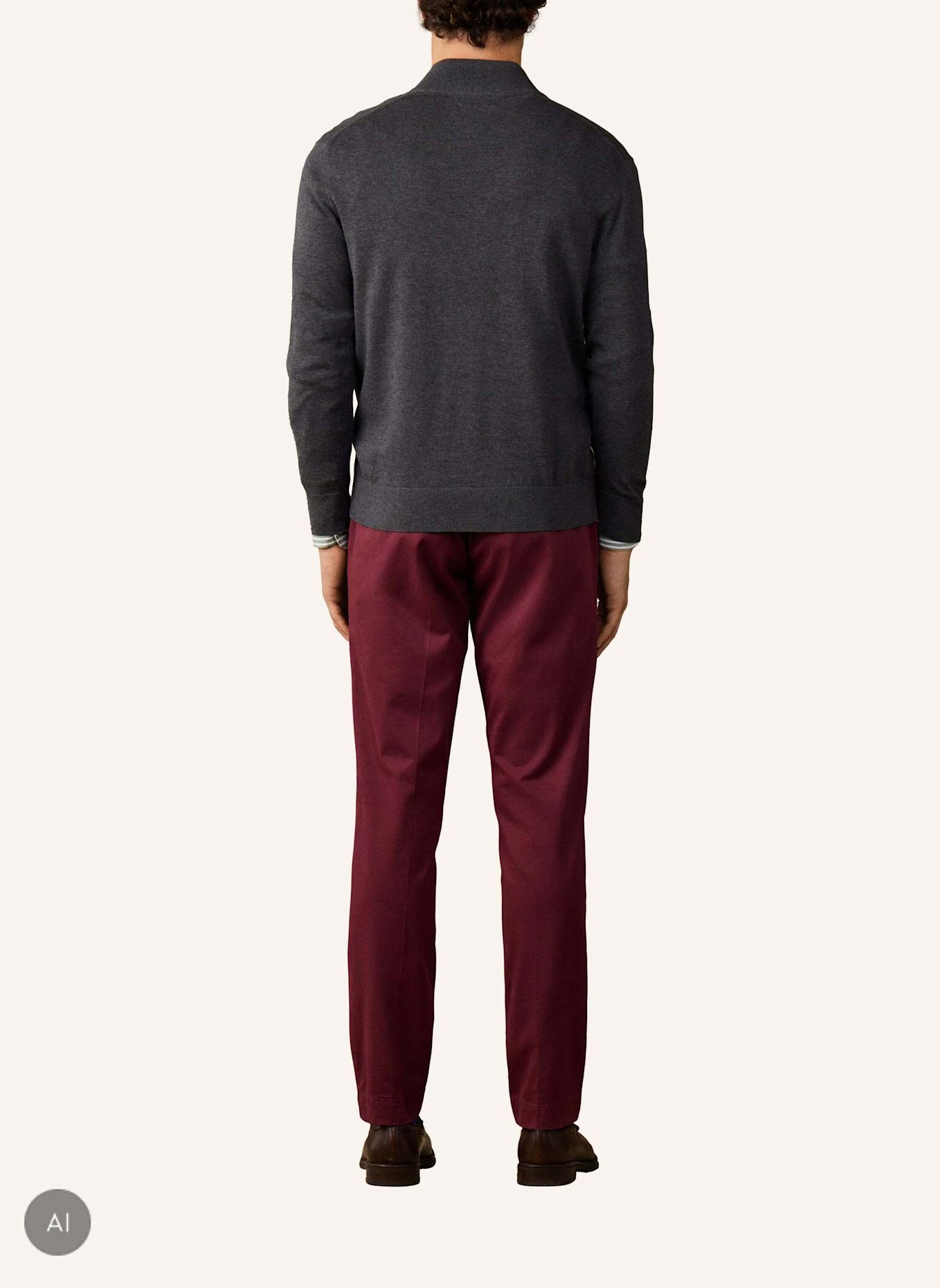 HACKETT LONDON Pullover HRTG COTTON H HZIP: DUNKELGRAU