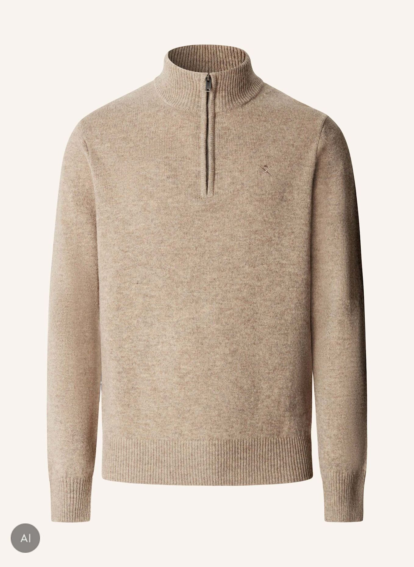 HACKETT LONDON Pullover LAMBSWOOL HZIP: WEISS