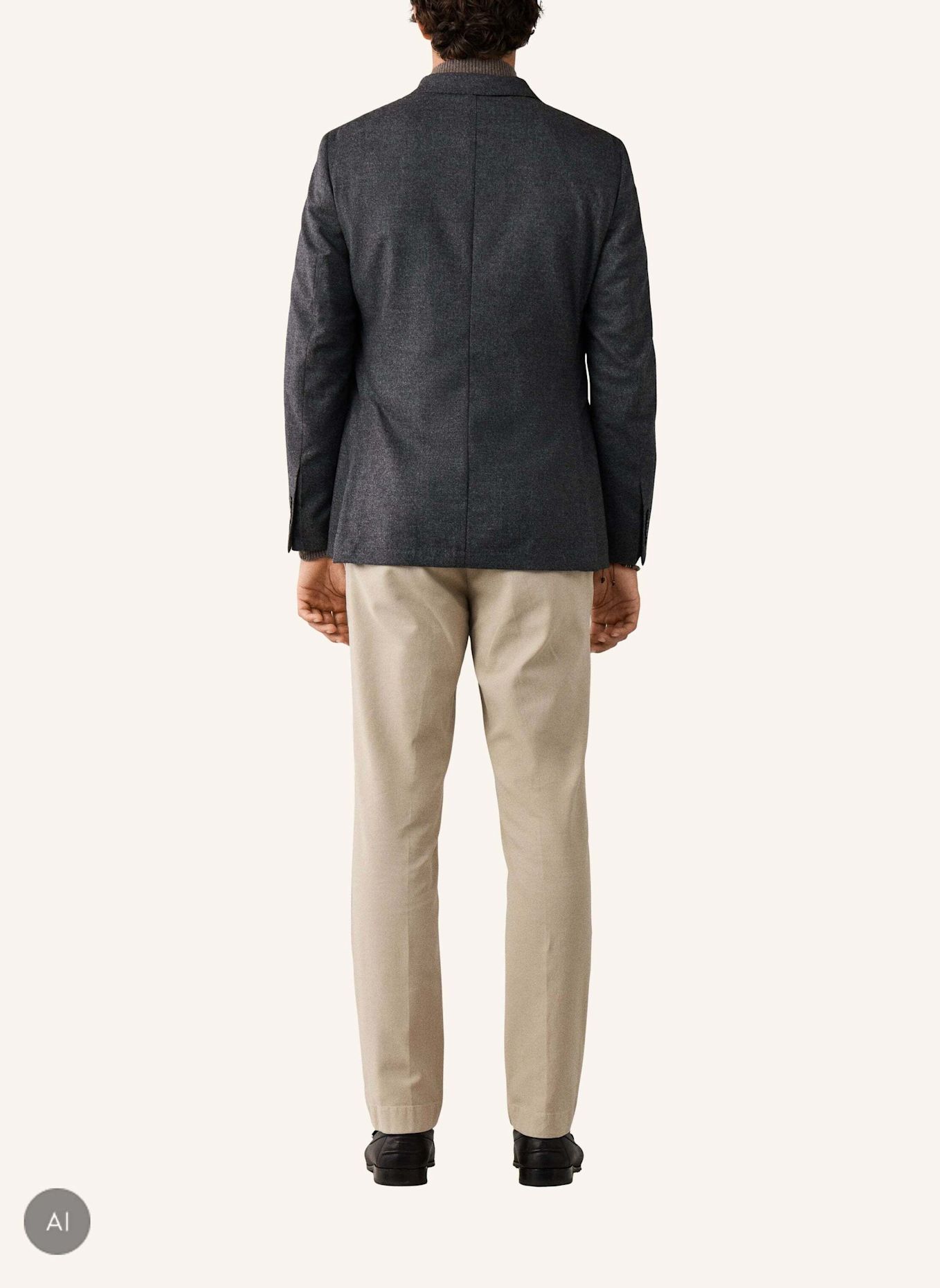 HACKETT LONDON Sakko PERFORMANCE FLANNEL: DUNKELGRAU