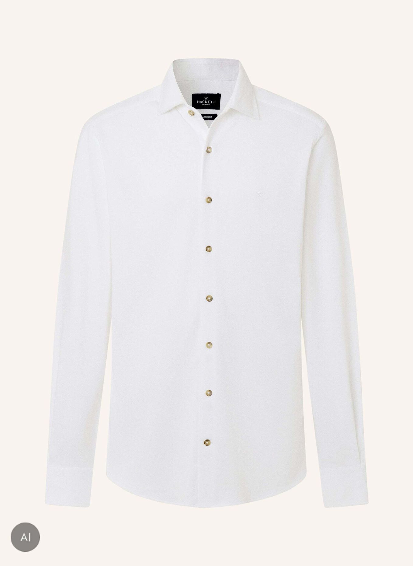 HACKETT LONDON Freizeithemd MELANGE JERSEY PIQUE: WEISS