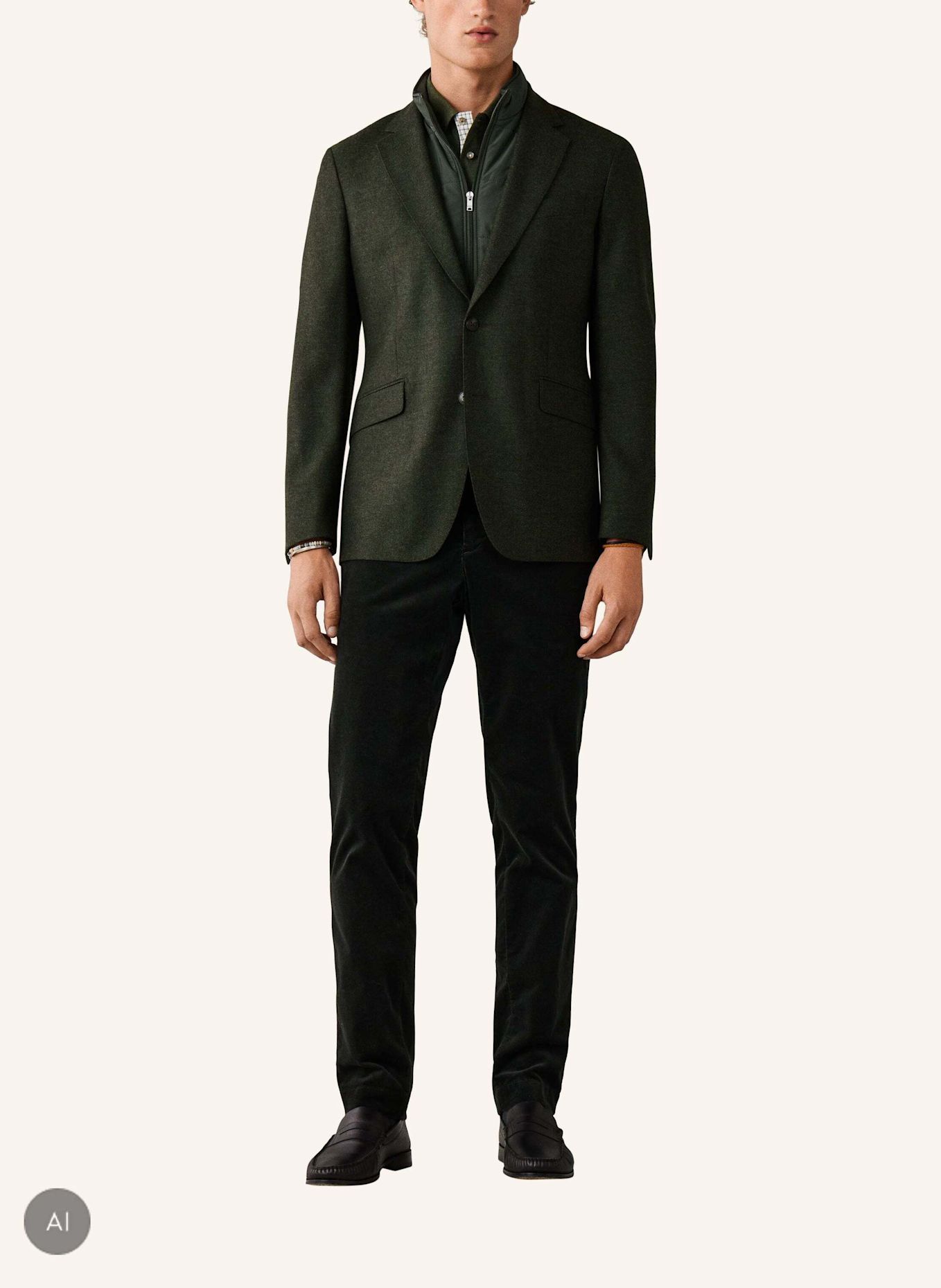 HACKETT LONDON Sakko WL FLAN TWILL W/BIB: DUNKELGRÜN