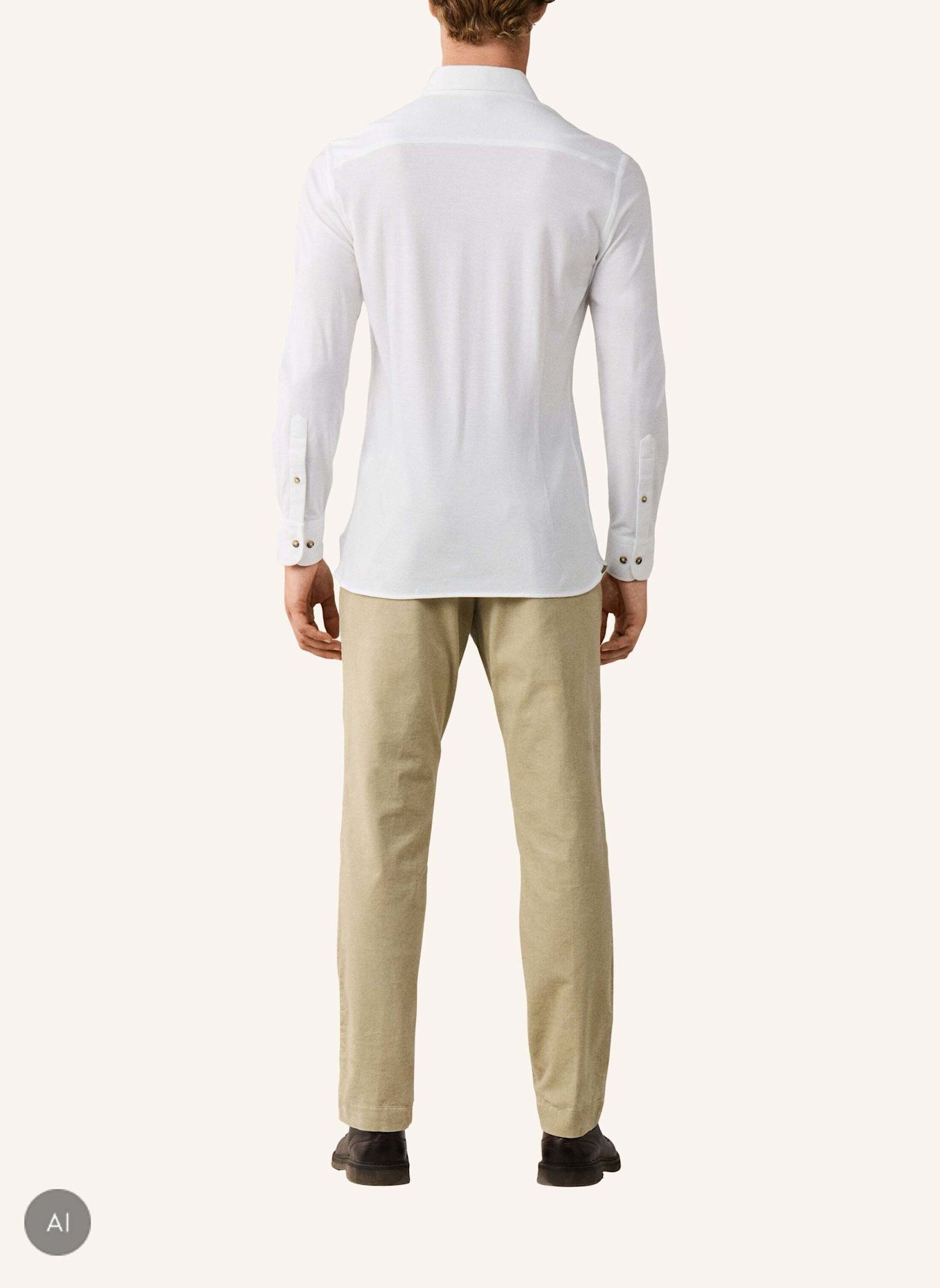 HACKETT LONDON Freizeithemd MELANGE JERSEY PIQUE: WEISS