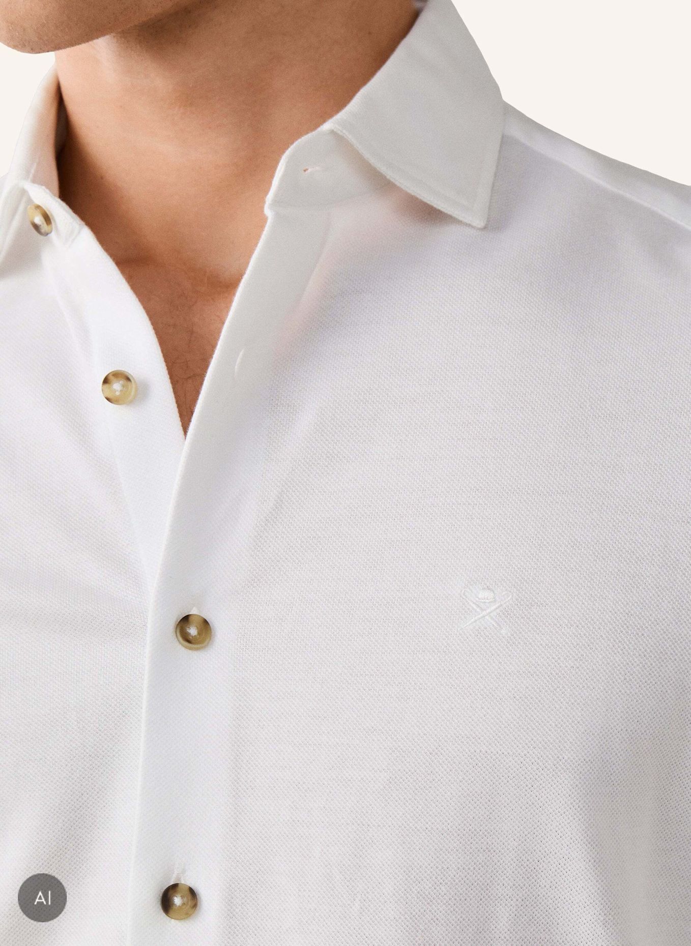 HACKETT LONDON Freizeithemd MELANGE JERSEY PIQUE: WEISS