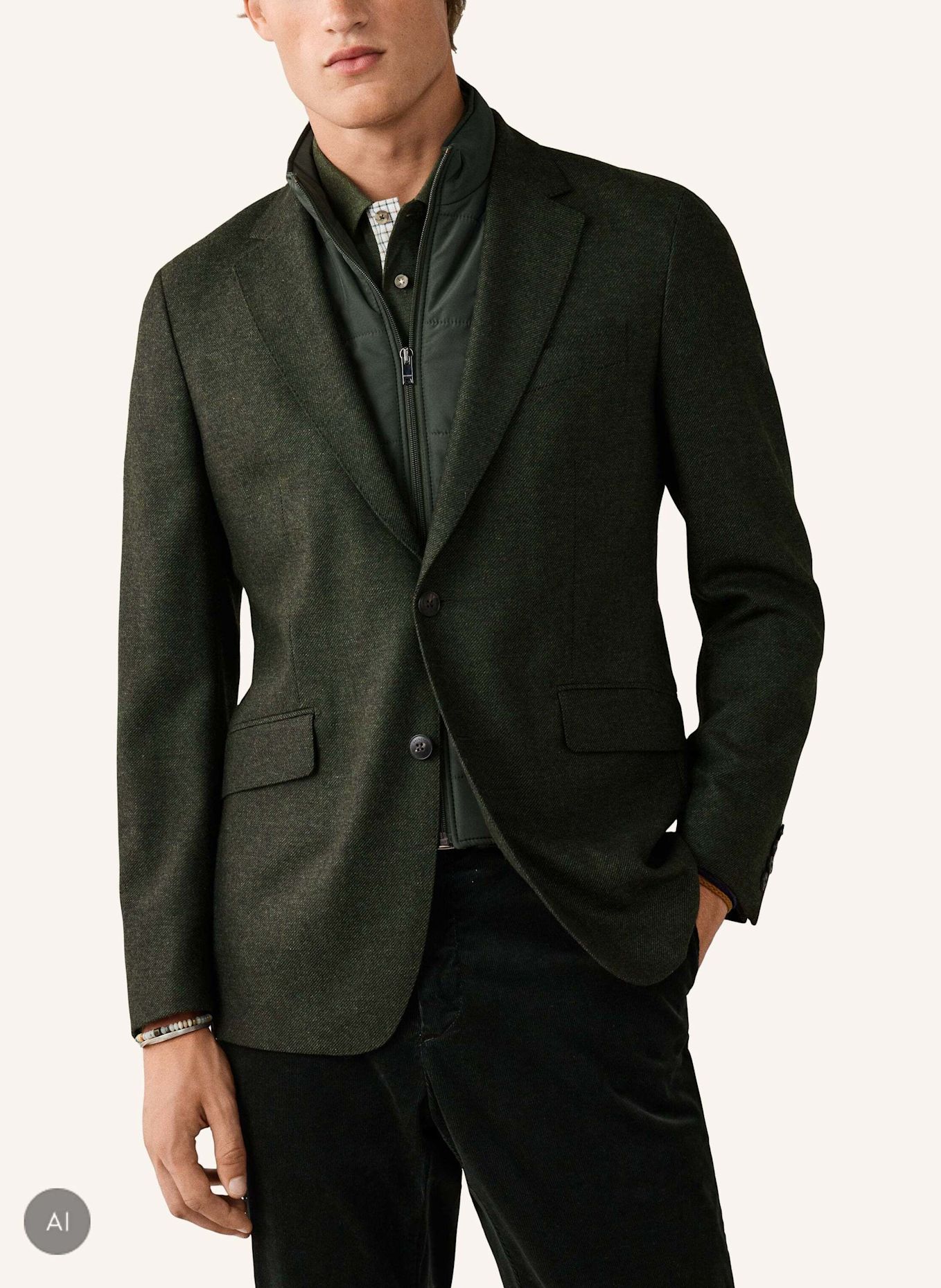 HACKETT LONDON Sakko WL FLAN TWILL W/BIB: DUNKELGRÜN