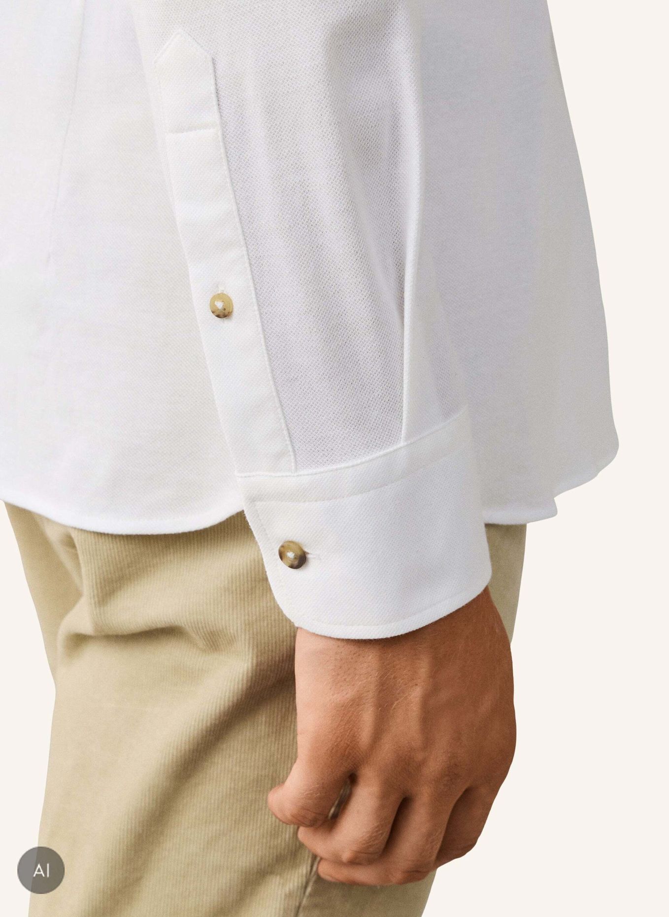 HACKETT LONDON Freizeithemd MELANGE JERSEY PIQUE: WEISS