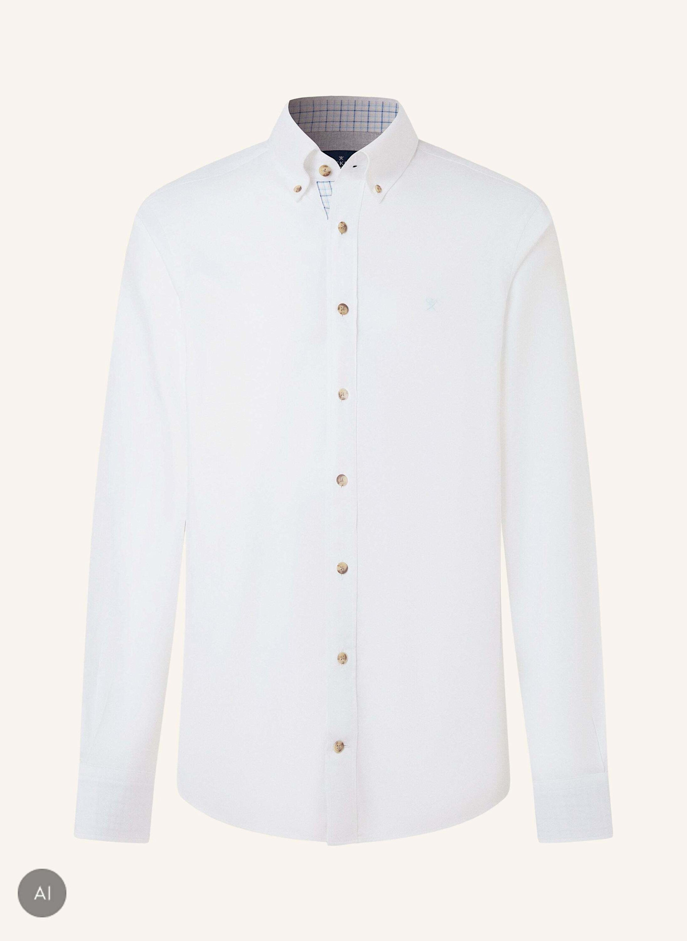 HACKETT LONDON Freizeithemd FLANNEL MULTI TRIM: WEISS