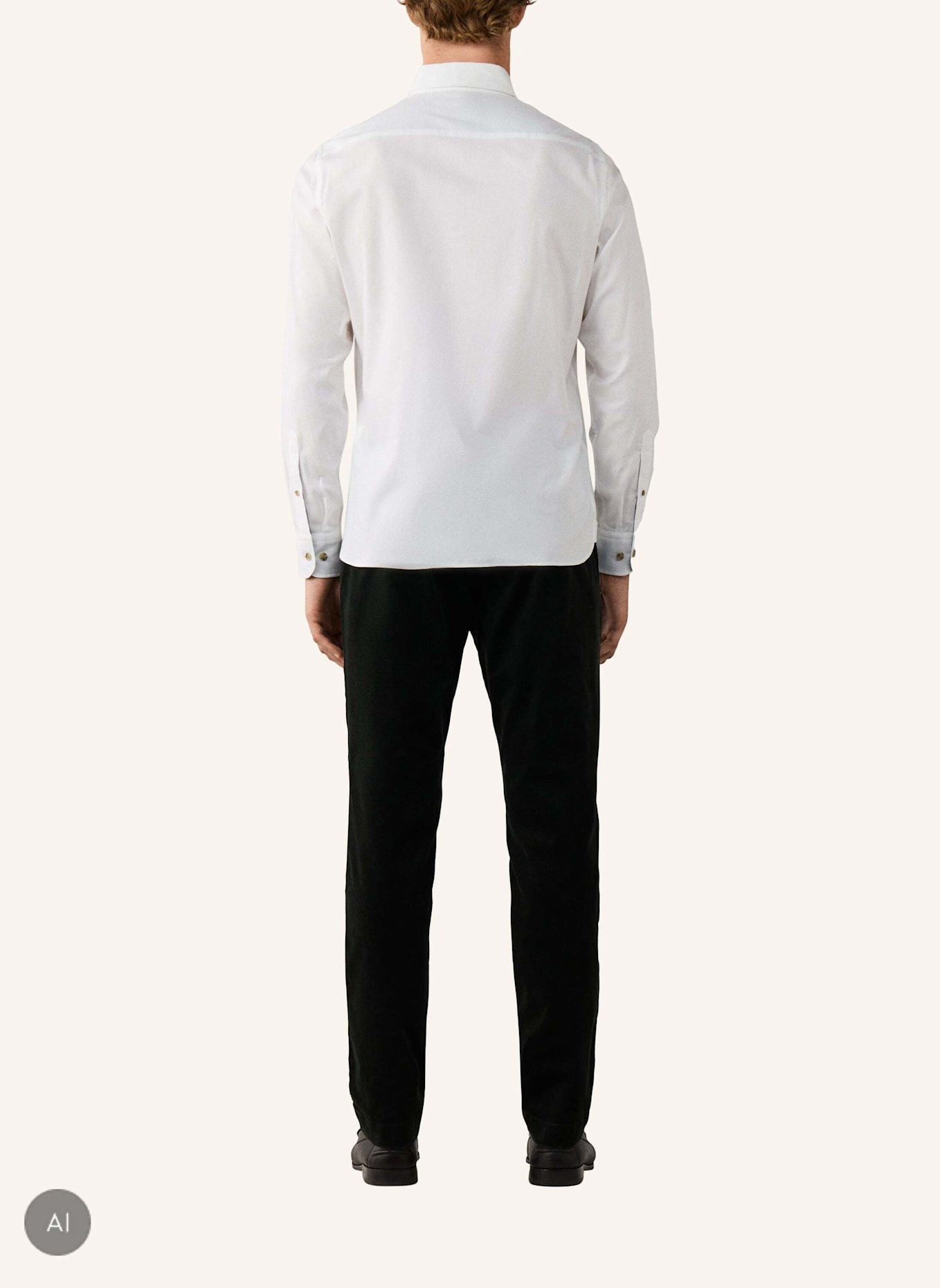HACKETT LONDON Freizeithemd FLANNEL MULTI TRIM: WEISS