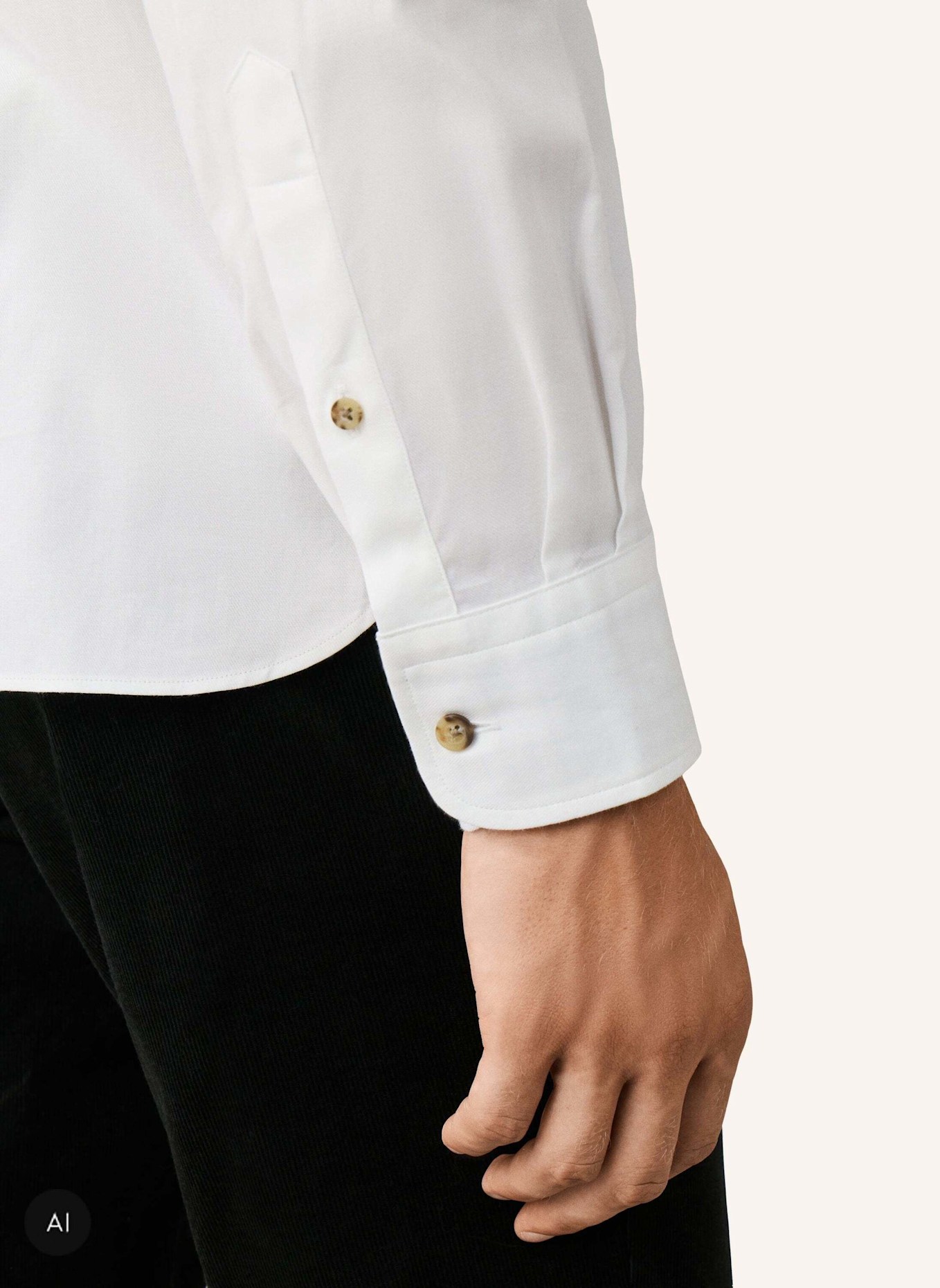 HACKETT LONDON Freizeithemd FLANNEL MULTI TRIM: WEISS