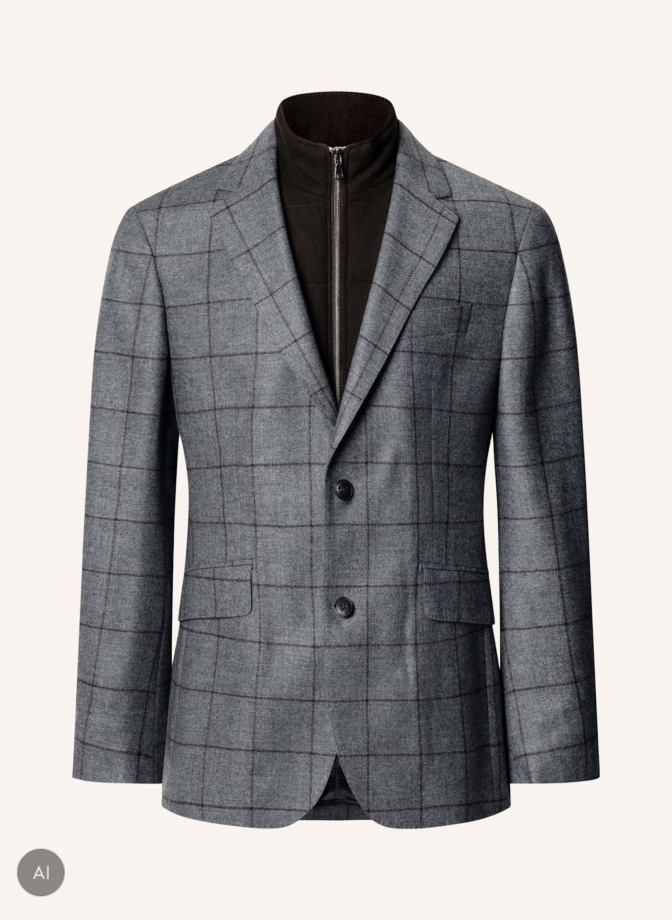 HACKETT LONDON Sakko GREY WOOL WPANE BIB: GRAU