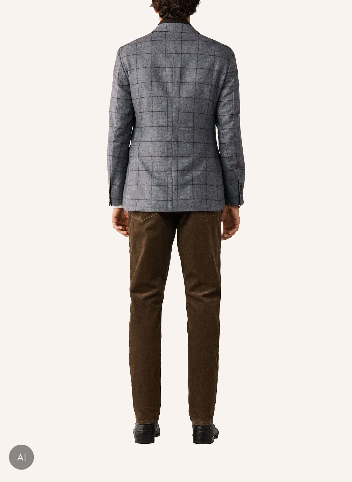 HACKETT LONDON Sakko GREY WOOL WPANE BIB: GRAU