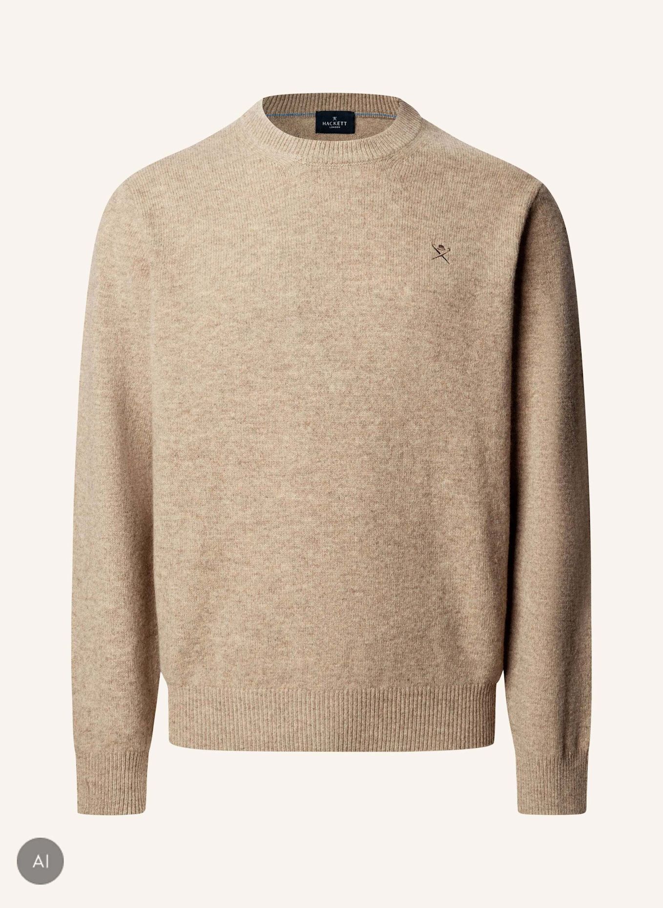HACKETT LONDON Pullover LAMBSWOOL CREW: WEISS