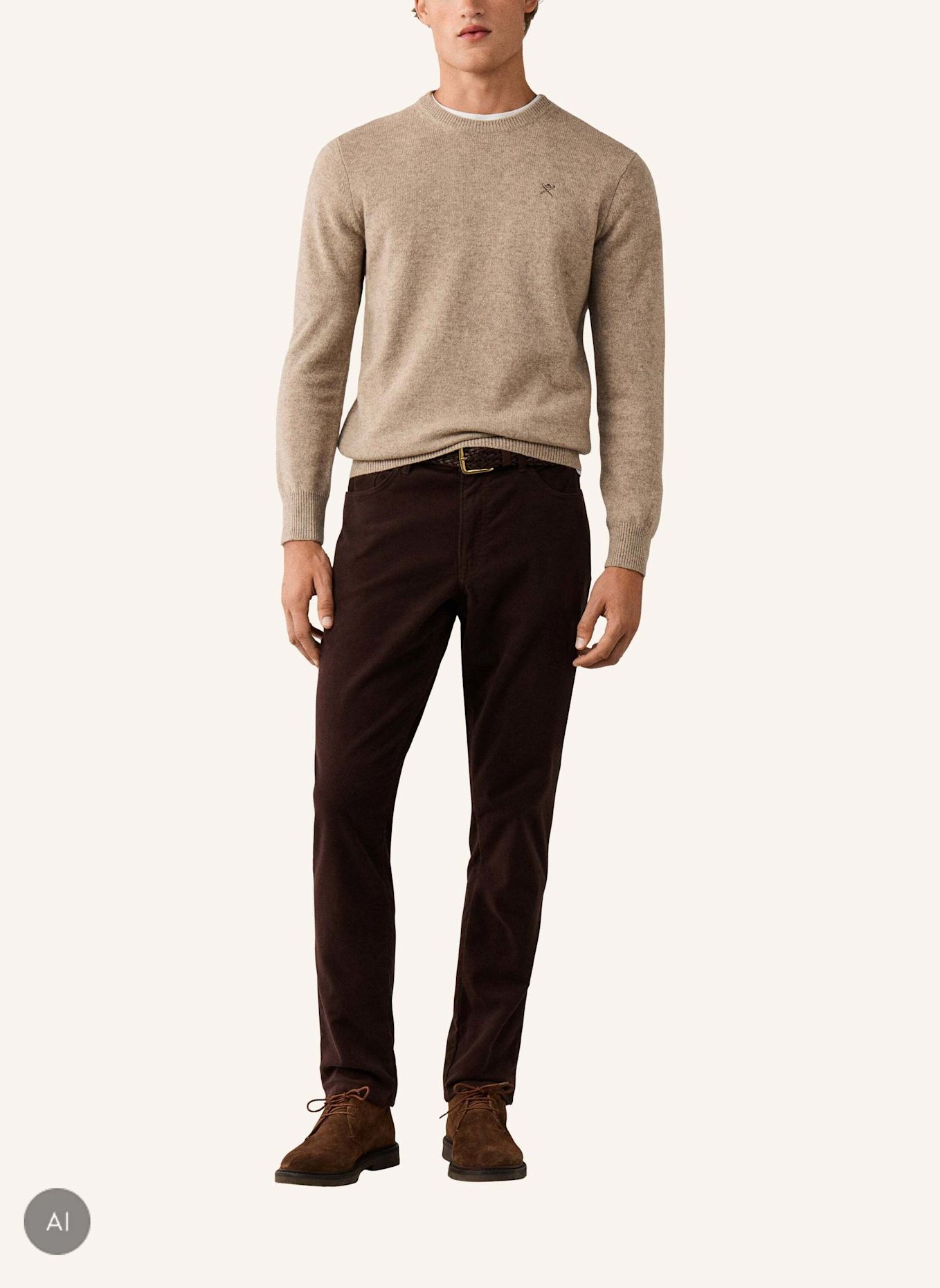 HACKETT LONDON Pullover LAMBSWOOL CREW: WEISS