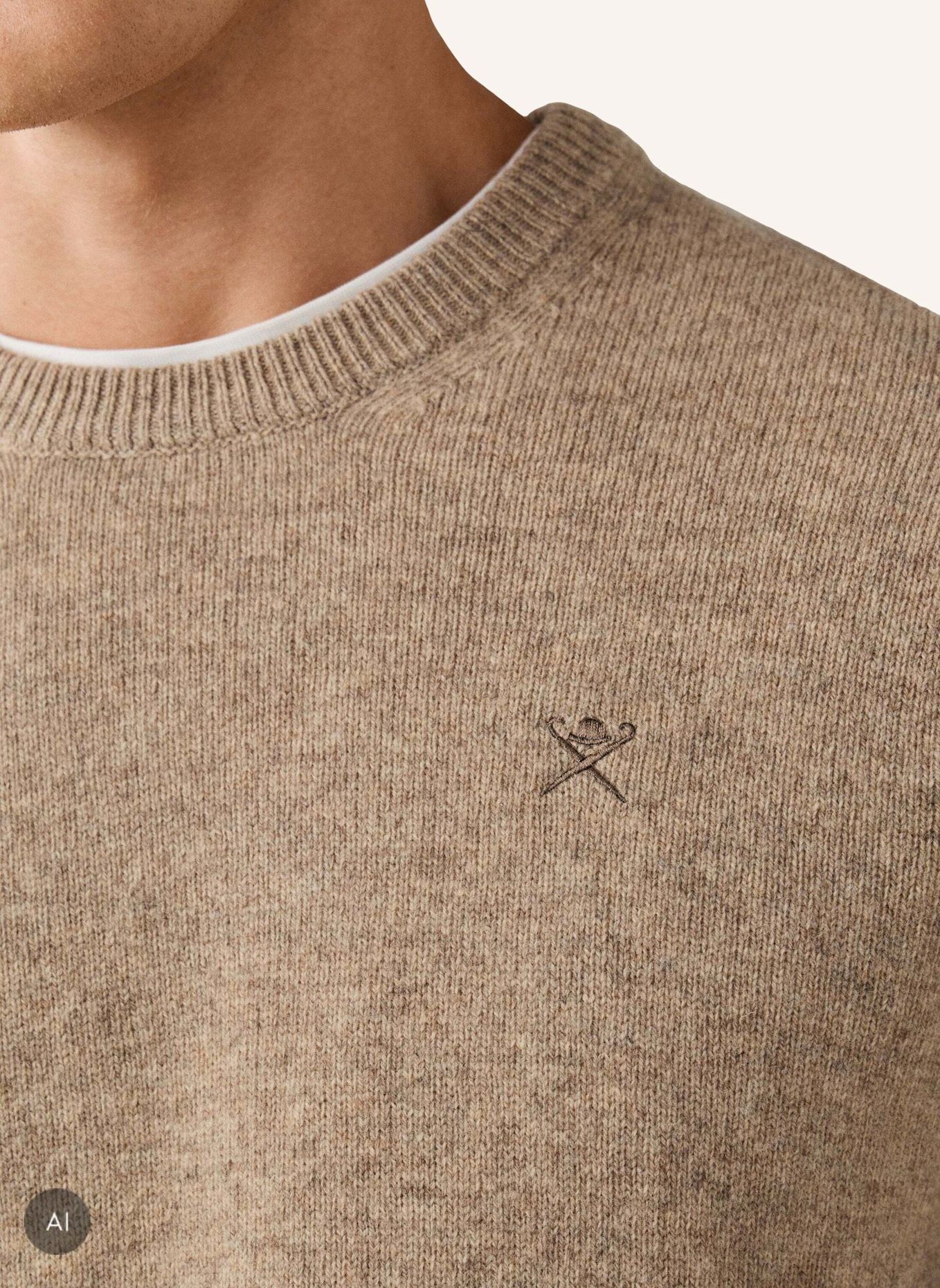 HACKETT LONDON Pullover LAMBSWOOL CREW: WEISS