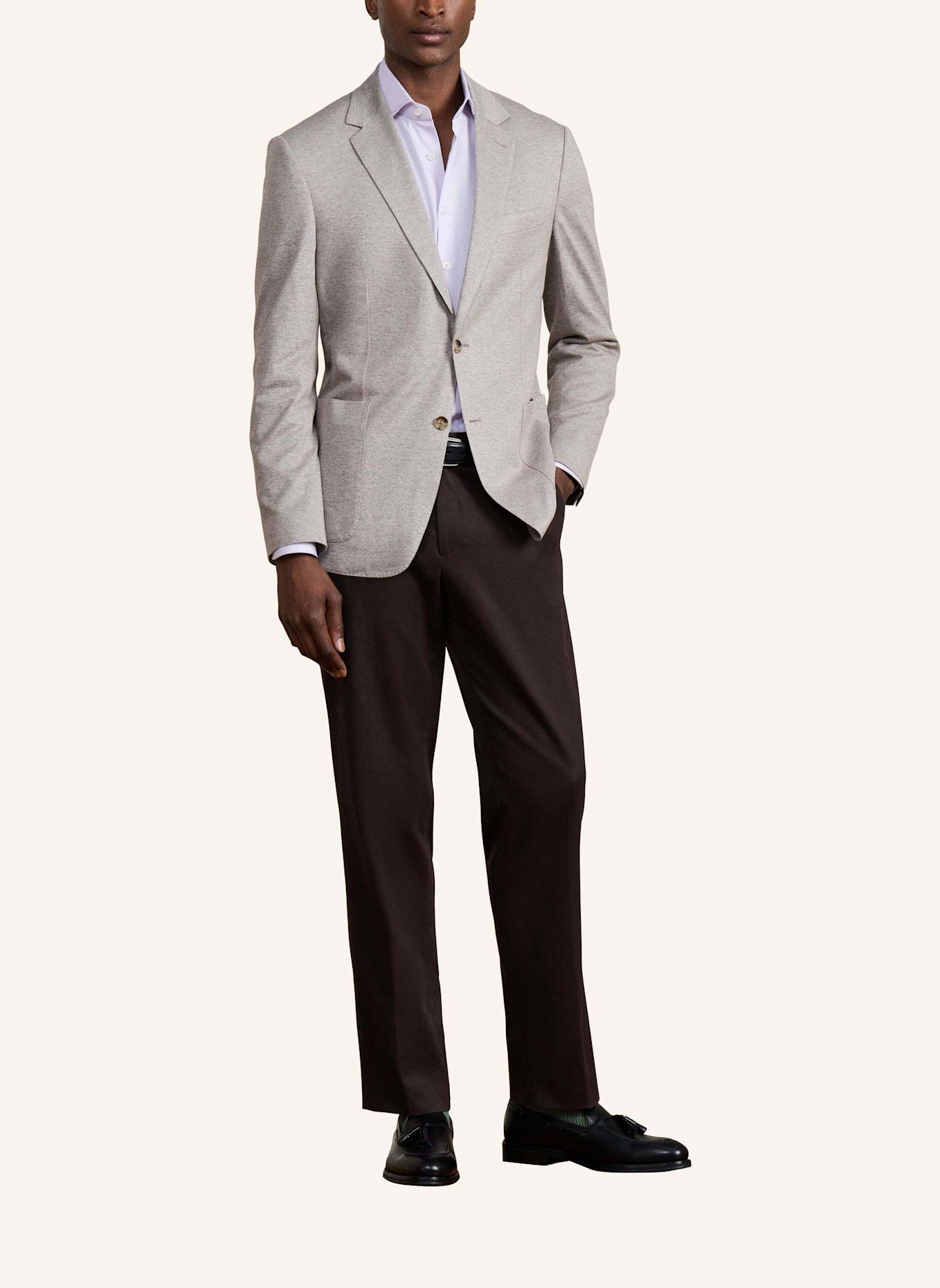 HACKETT LONDON Anzug SR PIQUE COTT LIN: TAUPE / HELLBRAUN