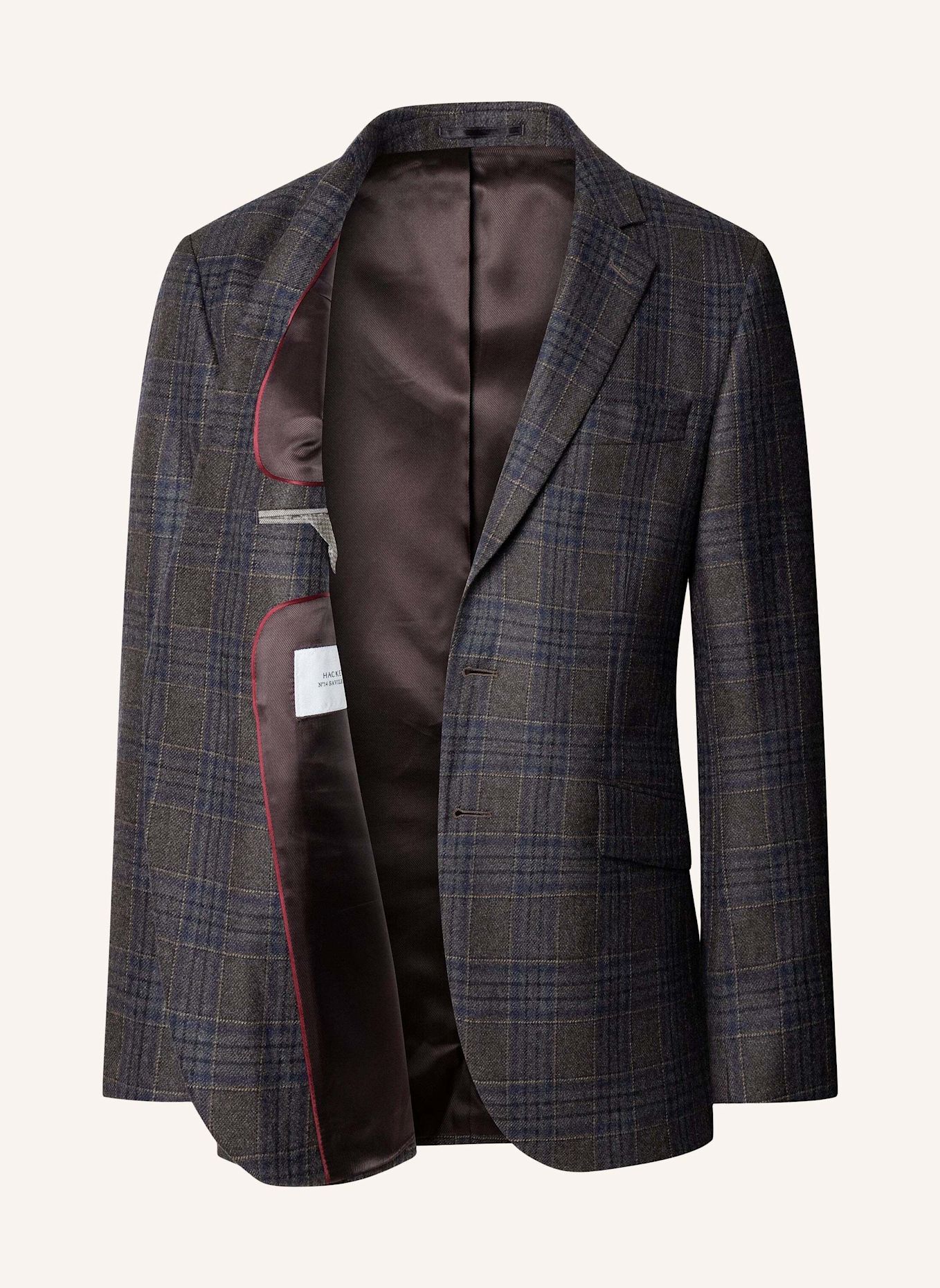 HACKETT LONDON Anzug SR LP WL CASHMERE CHK: BRAUN