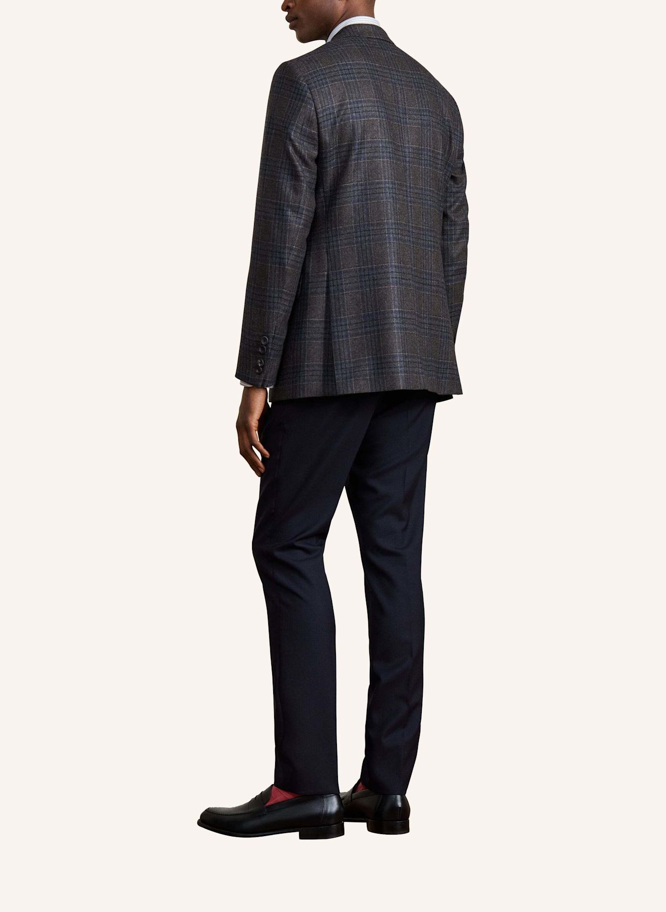 HACKETT LONDON Anzug SR LP WL CASHMERE CHK: BRAUN