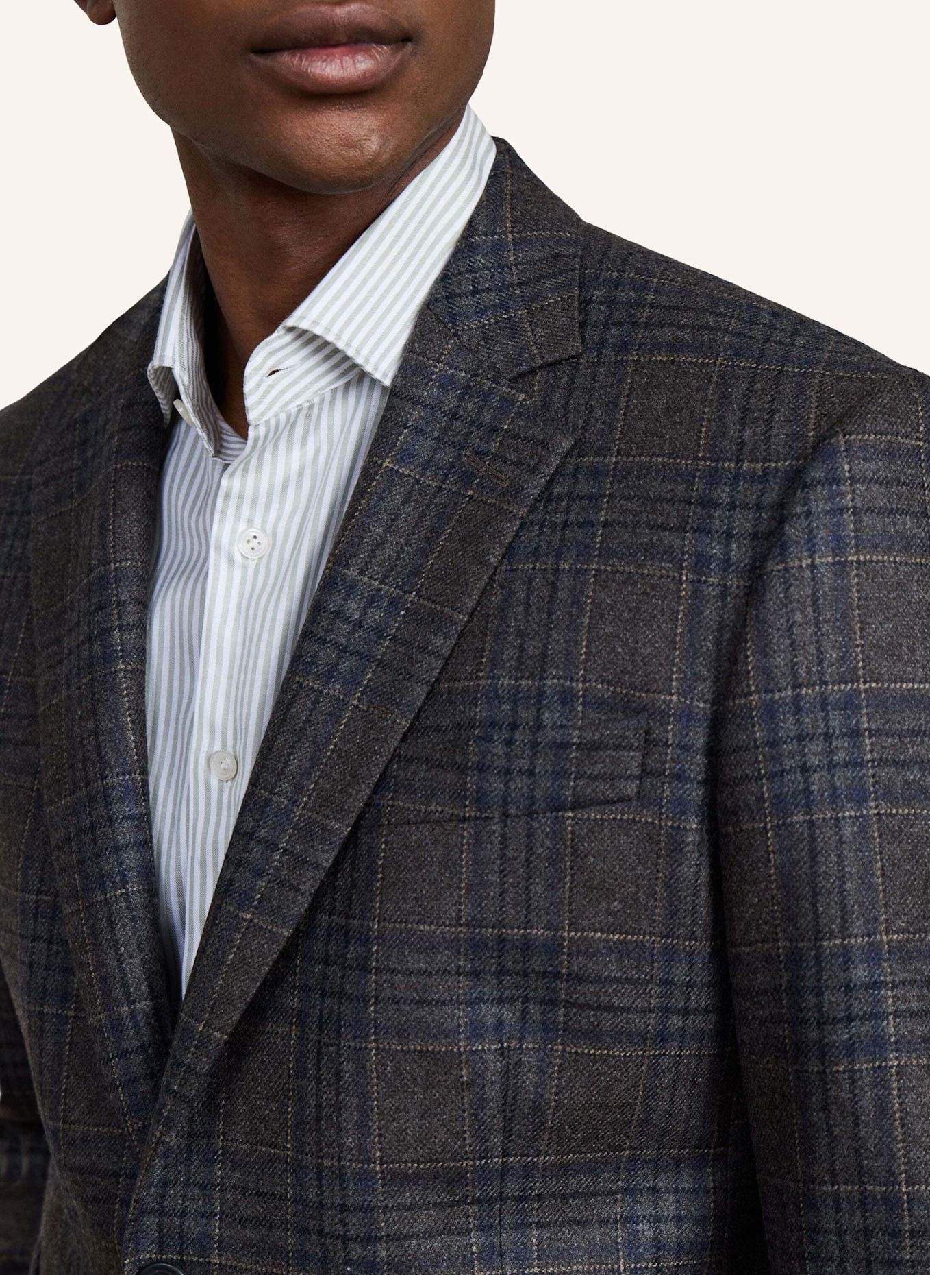 HACKETT LONDON Anzug SR LP WL CASHMERE CHK: BRAUN