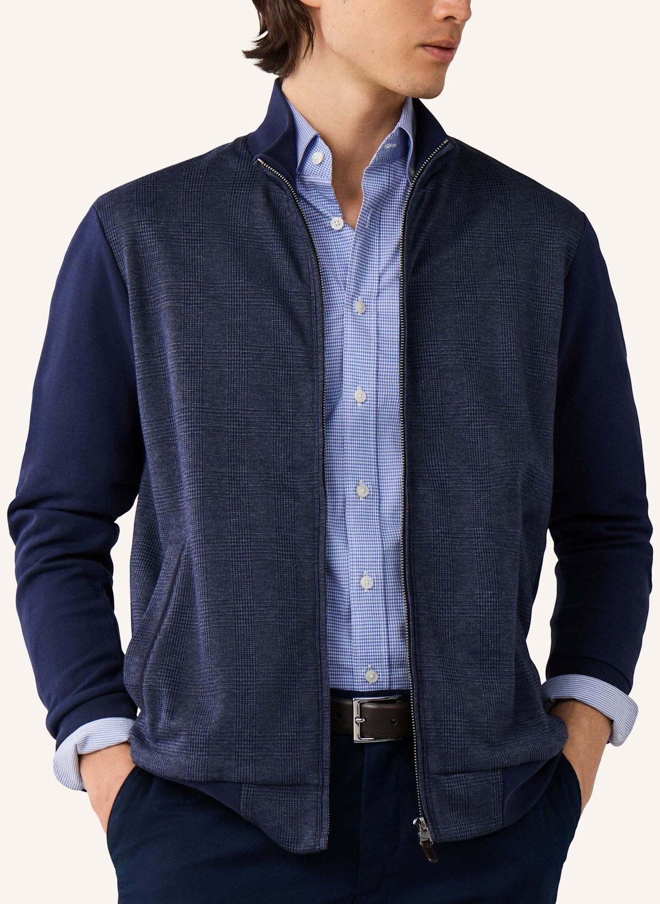 HACKETT LONDON Sweatshirt POW HYBRID FZ: BLAU