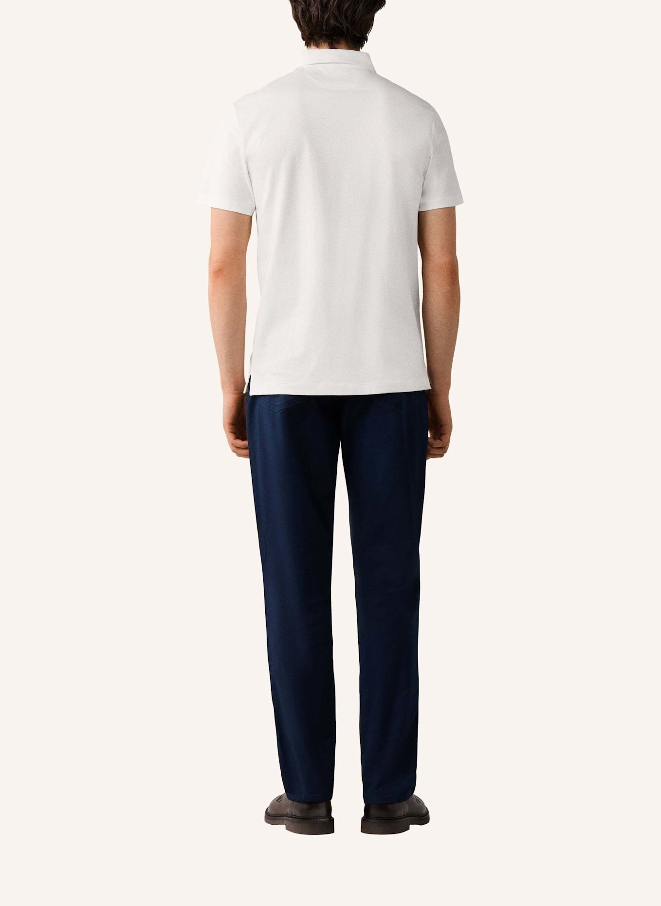 HACKETT LONDON Poloshirt JERSEY WOVEN TRIM: CREME