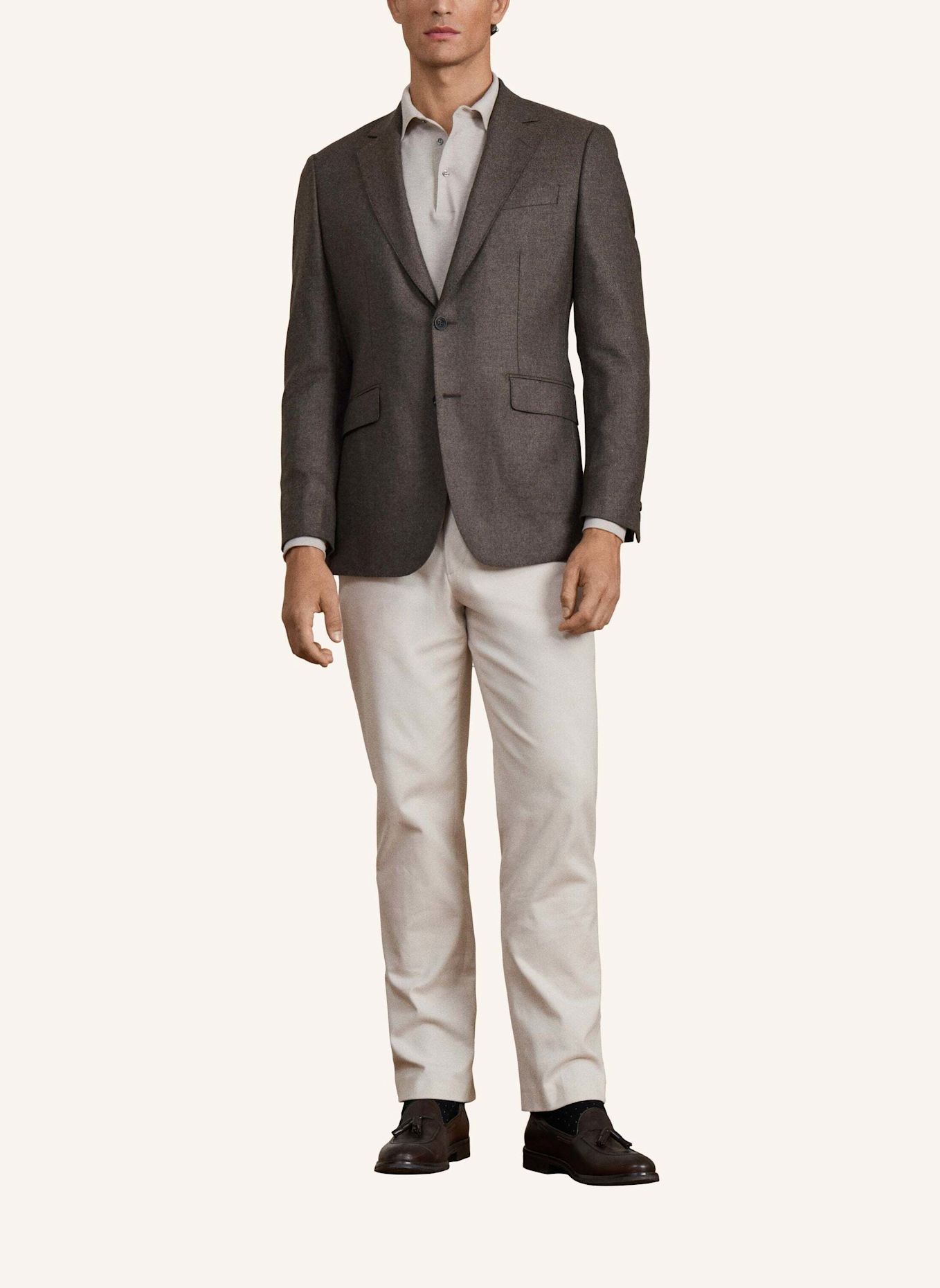 HACKETT LONDON Anzug SR WL CASH TWILL: TAUPE / HELLBRAUN