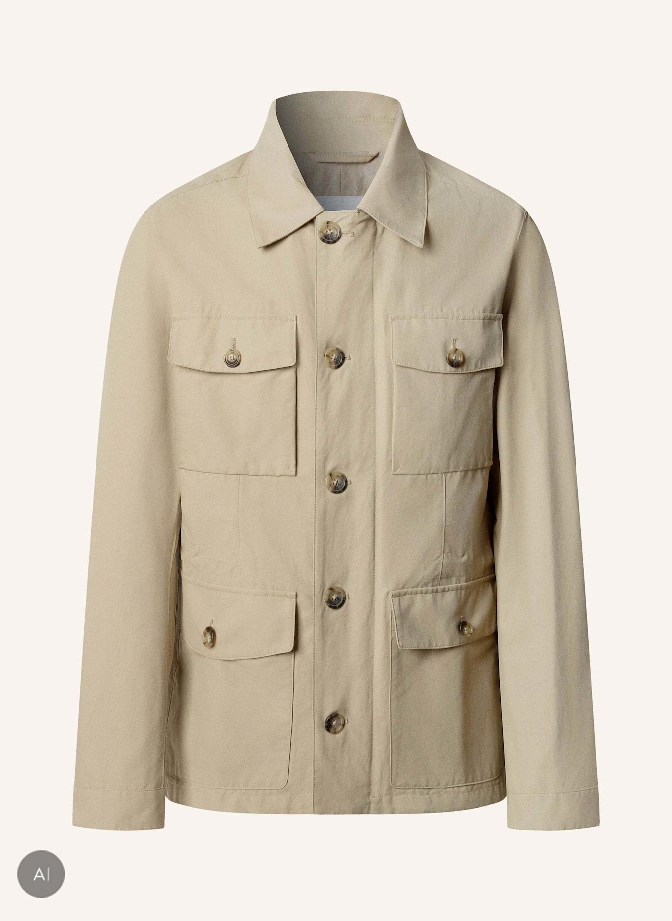 HACKETT LONDON Stehkragenmantel SR COTTON 4 PKT: BEIGE