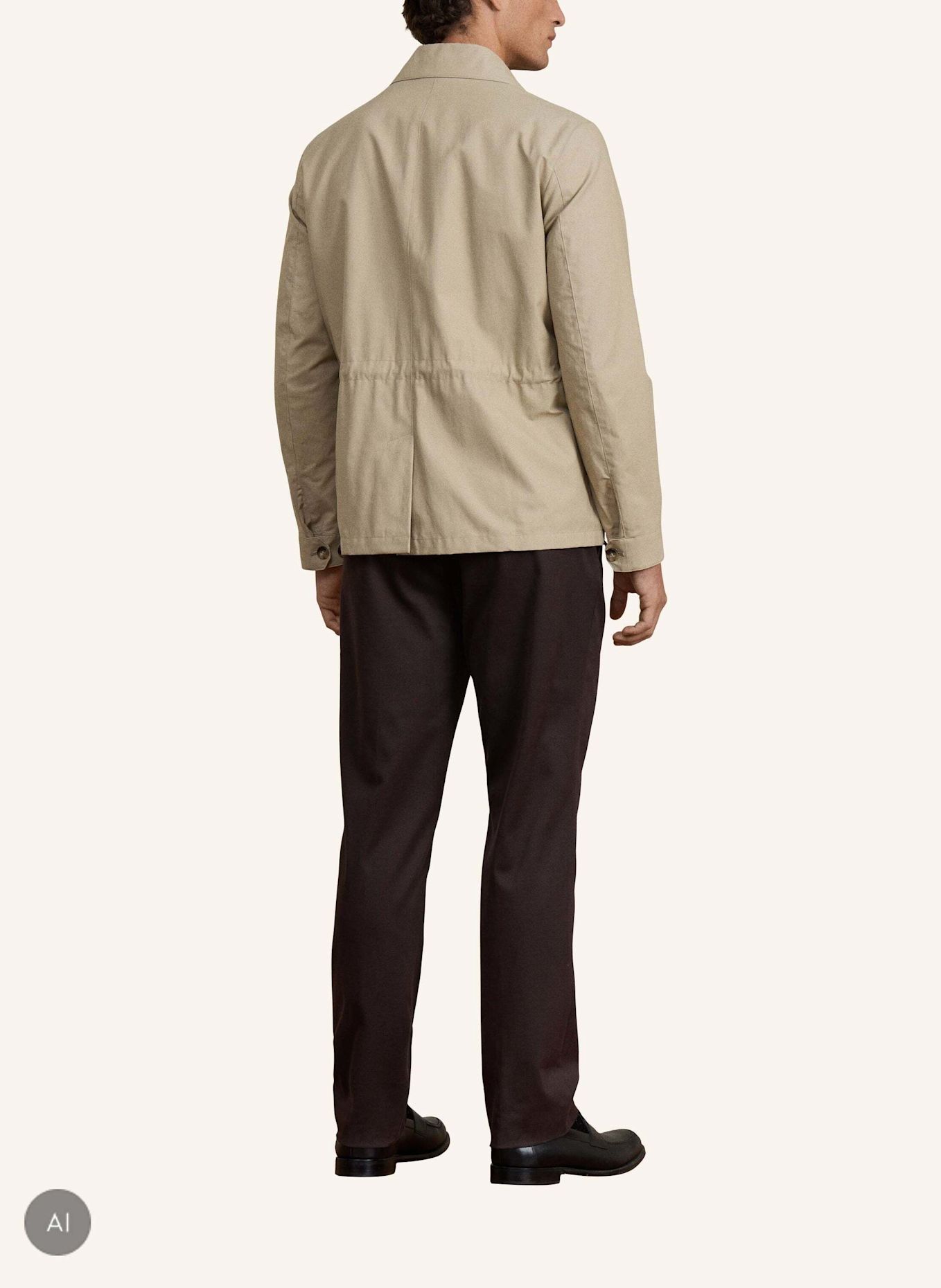 HACKETT LONDON Stehkragenmantel SR COTTON 4 PKT: BEIGE