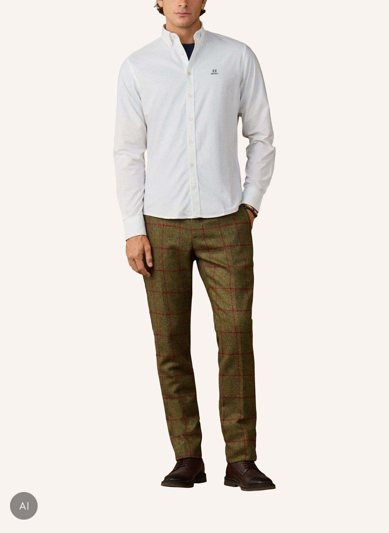 HACKETT LONDON Freizeithemd HERITAGE ESS SOLID OX: WEISS