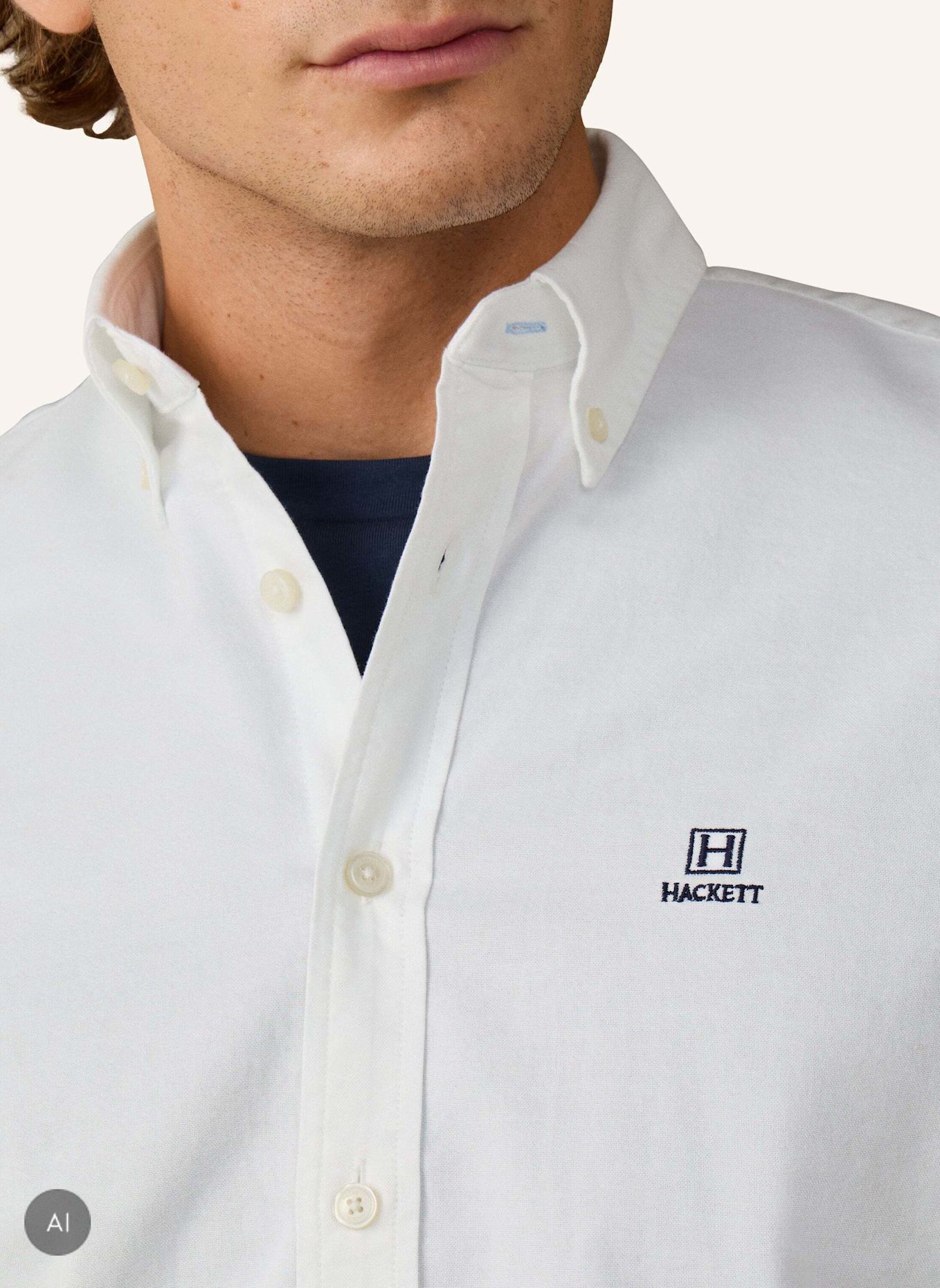 HACKETT LONDON Freizeithemd HERITAGE ESS SOLID OX: WEISS