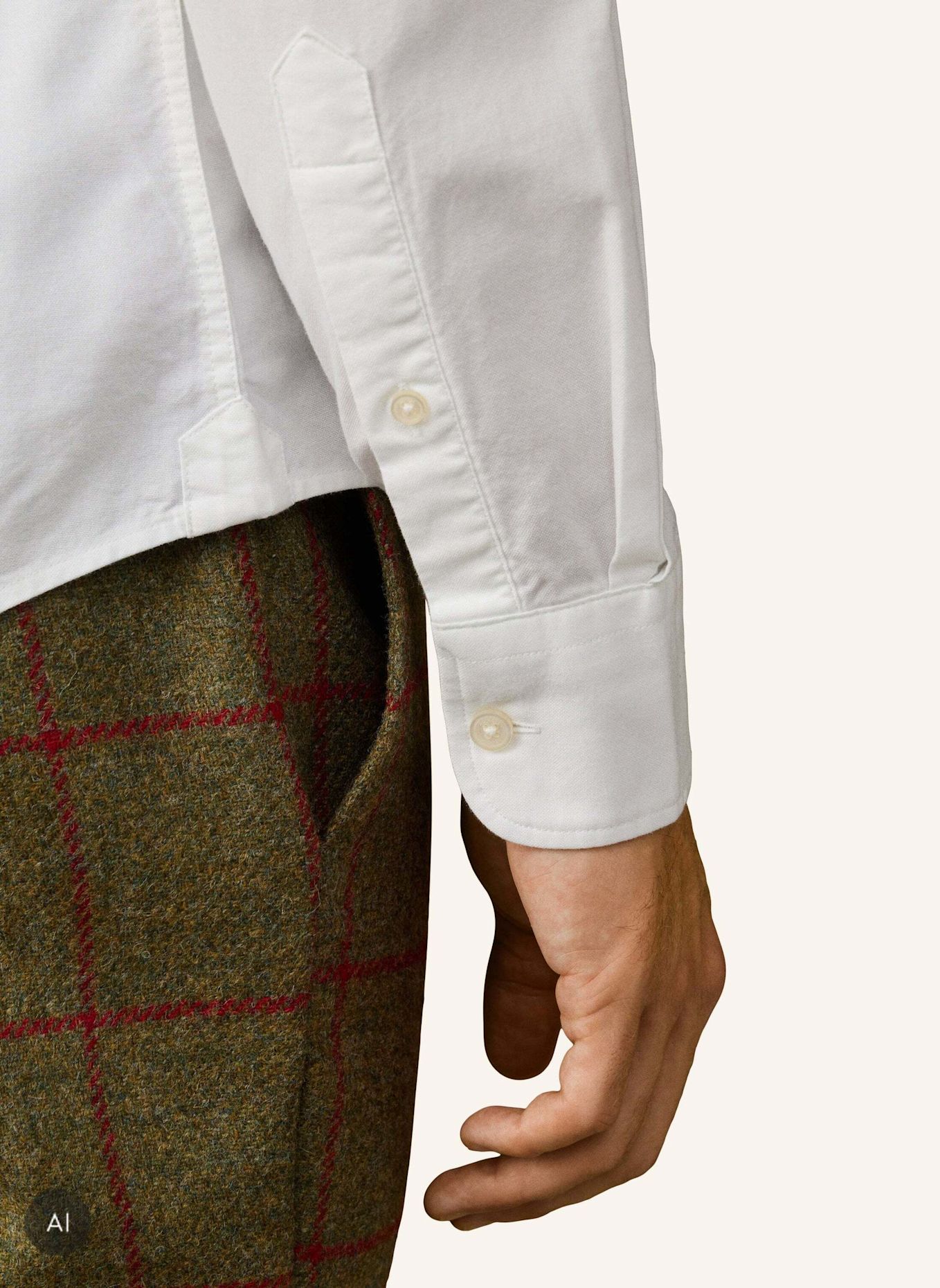 HACKETT LONDON Freizeithemd HERITAGE ESS SOLID OX: WEISS