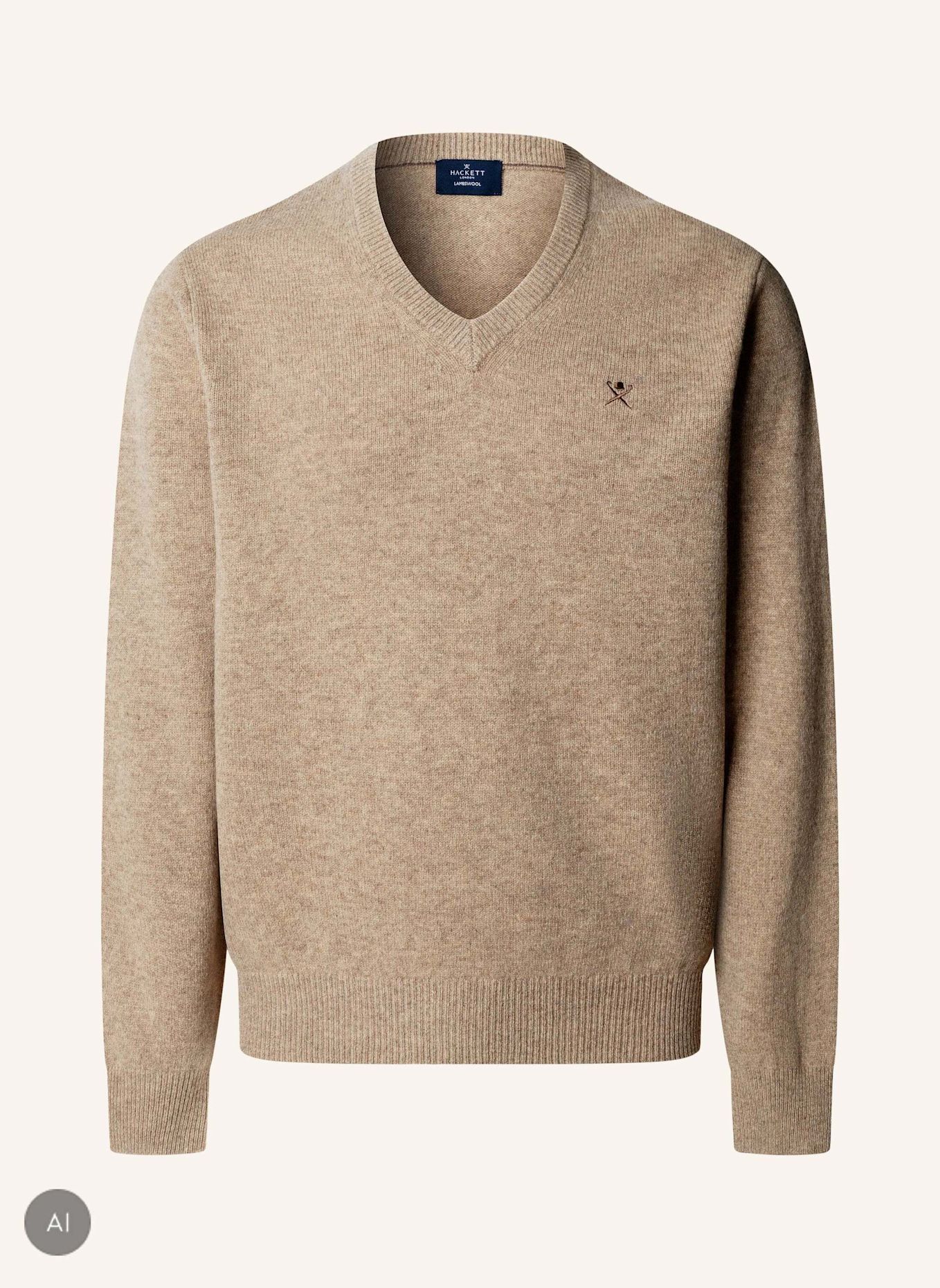 HACKETT LONDON Pullover LAMBSWOOL V NECK: WEISS