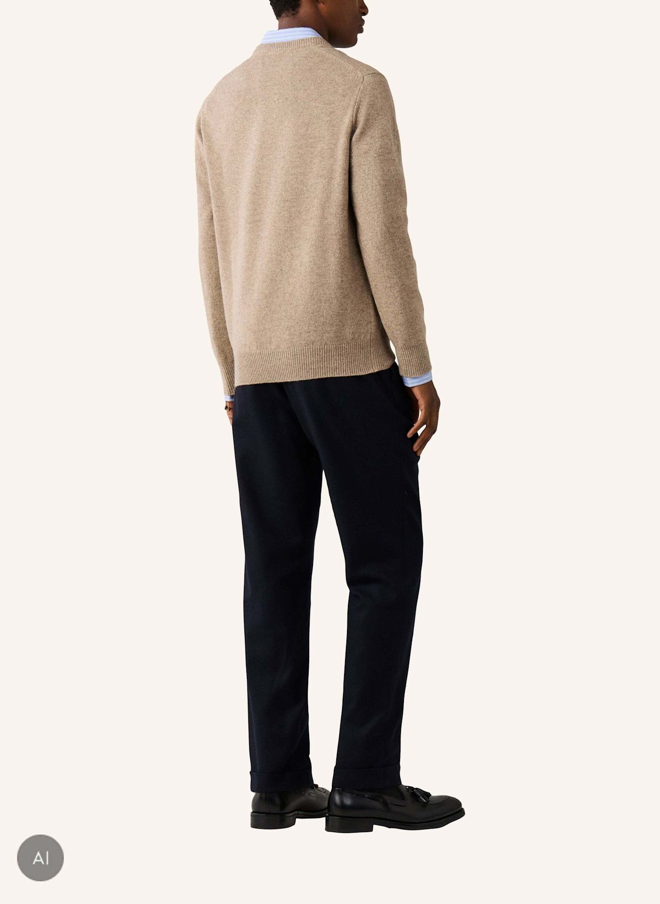HACKETT LONDON Pullover LAMBSWOOL V NECK: WEISS