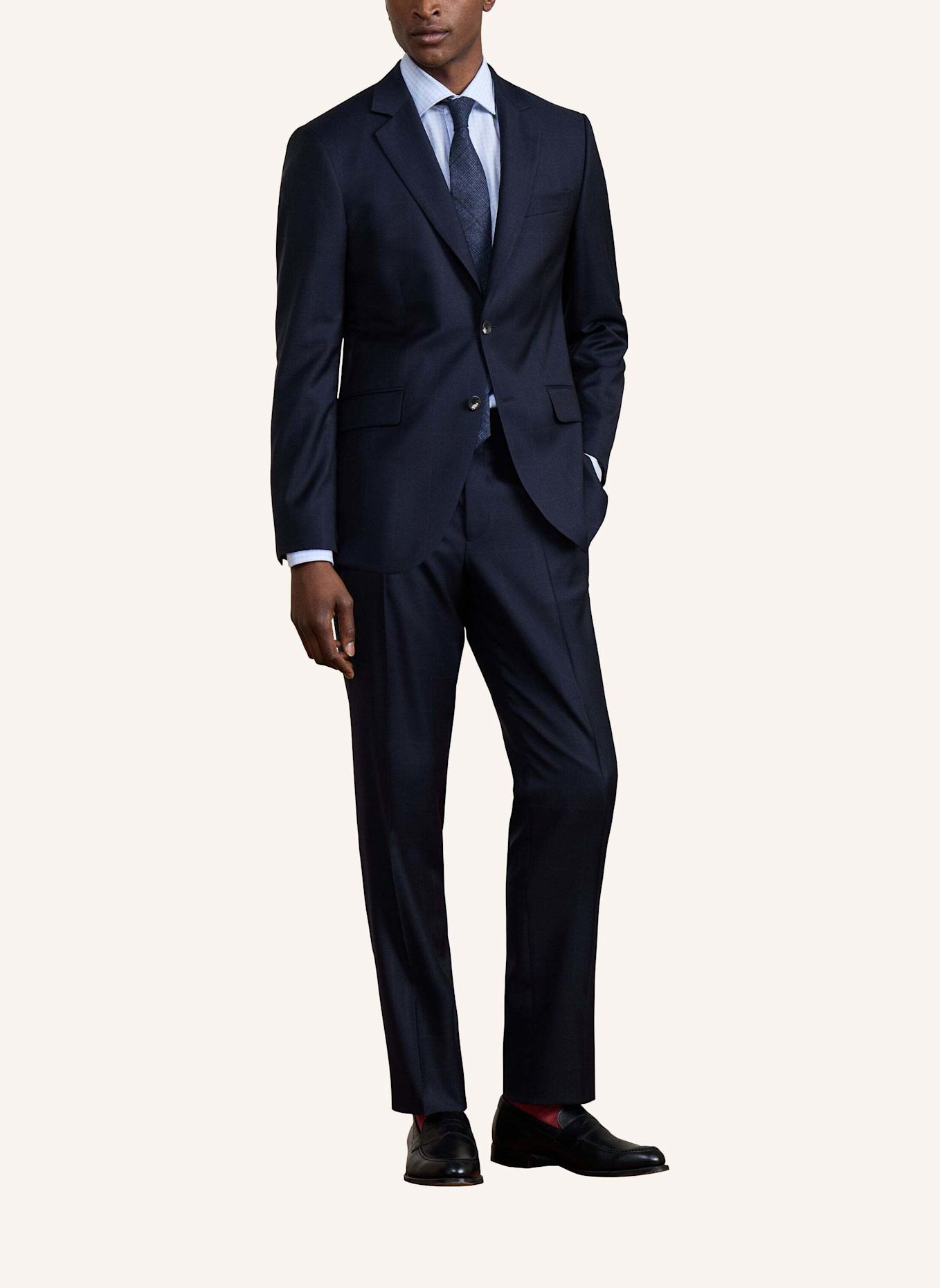 HACKETT LONDON Anzug SR NAT STRCH WPANE W: DUNKELBLAU