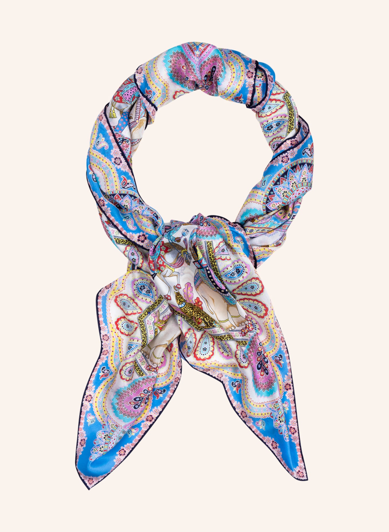 ROECKL Seidentuch ELEPHANT PARADE: BLAU/ WEISS/ GELB