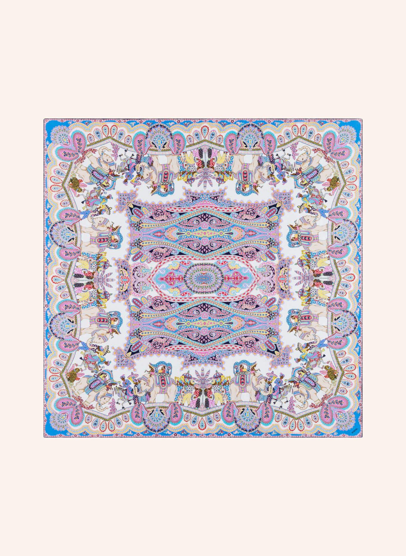 ROECKL Seidentuch ELEPHANT PARADE: BLAU/ WEISS/ GELB