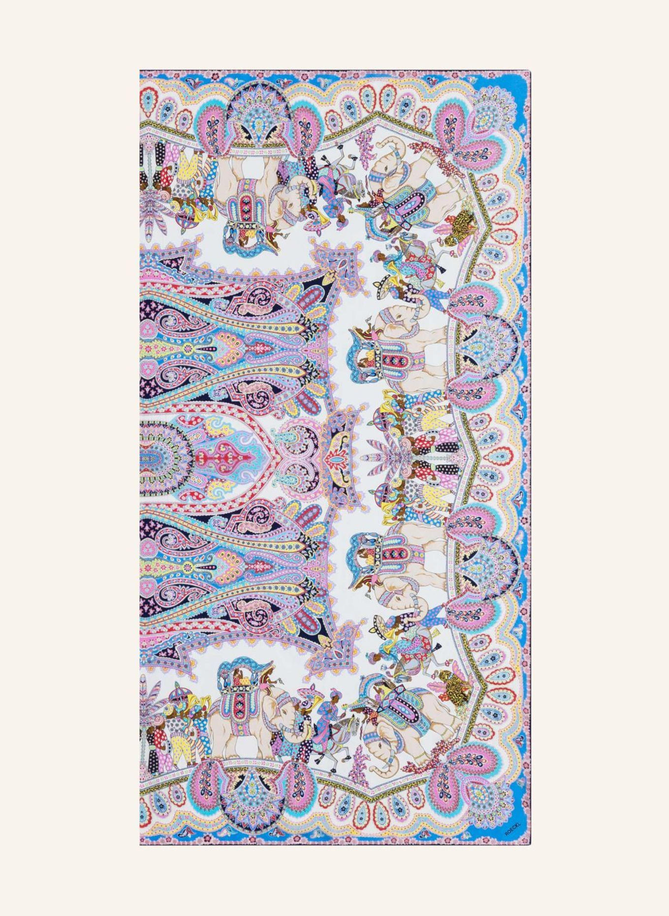 ROECKL Seidentuch ELEPHANT PARADE: BLAU/ WEISS/ GELB