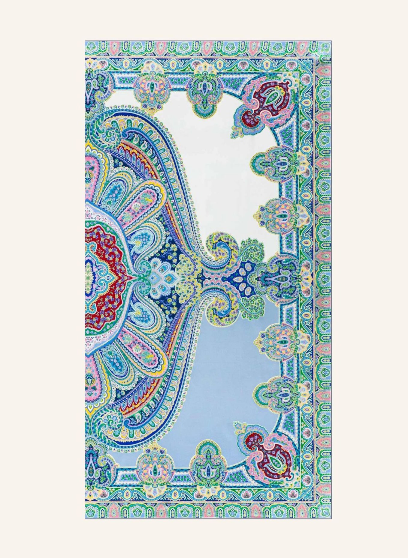 ROECKL Zijden sjaal COLORBLOCKING ORNAMENT: BLAUW