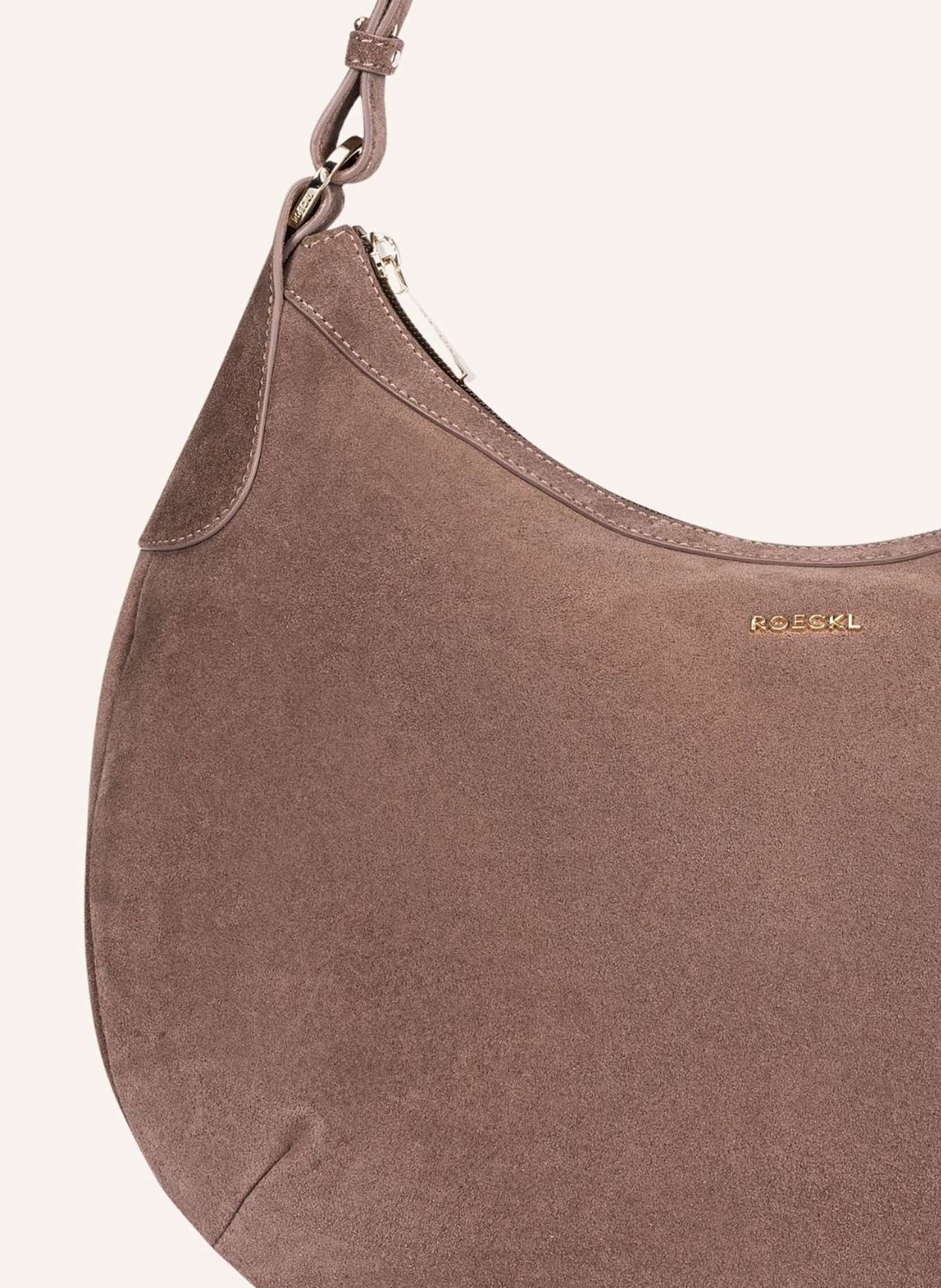 ROECKL Schultertasche LIBERTY NUBUK MEDIUM: BRAUN/ DUNKELBRAUN