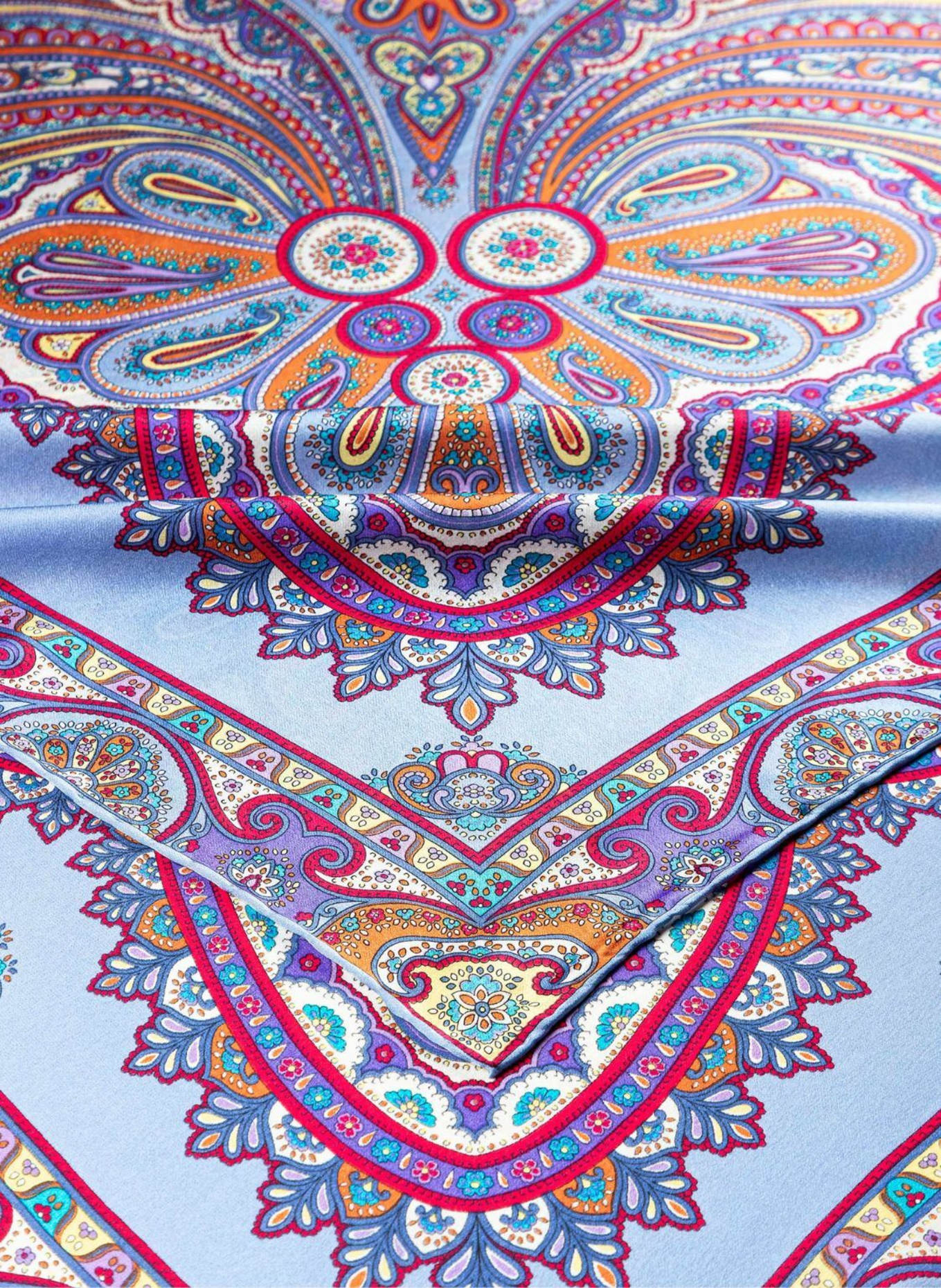 ROECKL Seidentuch AESTHETIC PAISLEY: BLAU