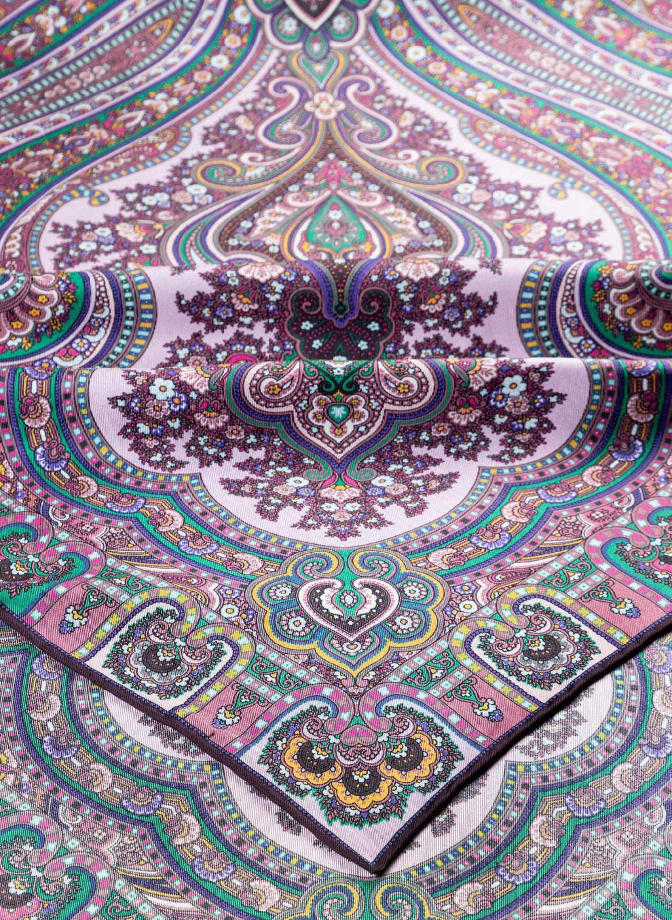 ROECKL Seidentuch PAISLEY STAR: LILA/ DUNKELLILA/ ROSA