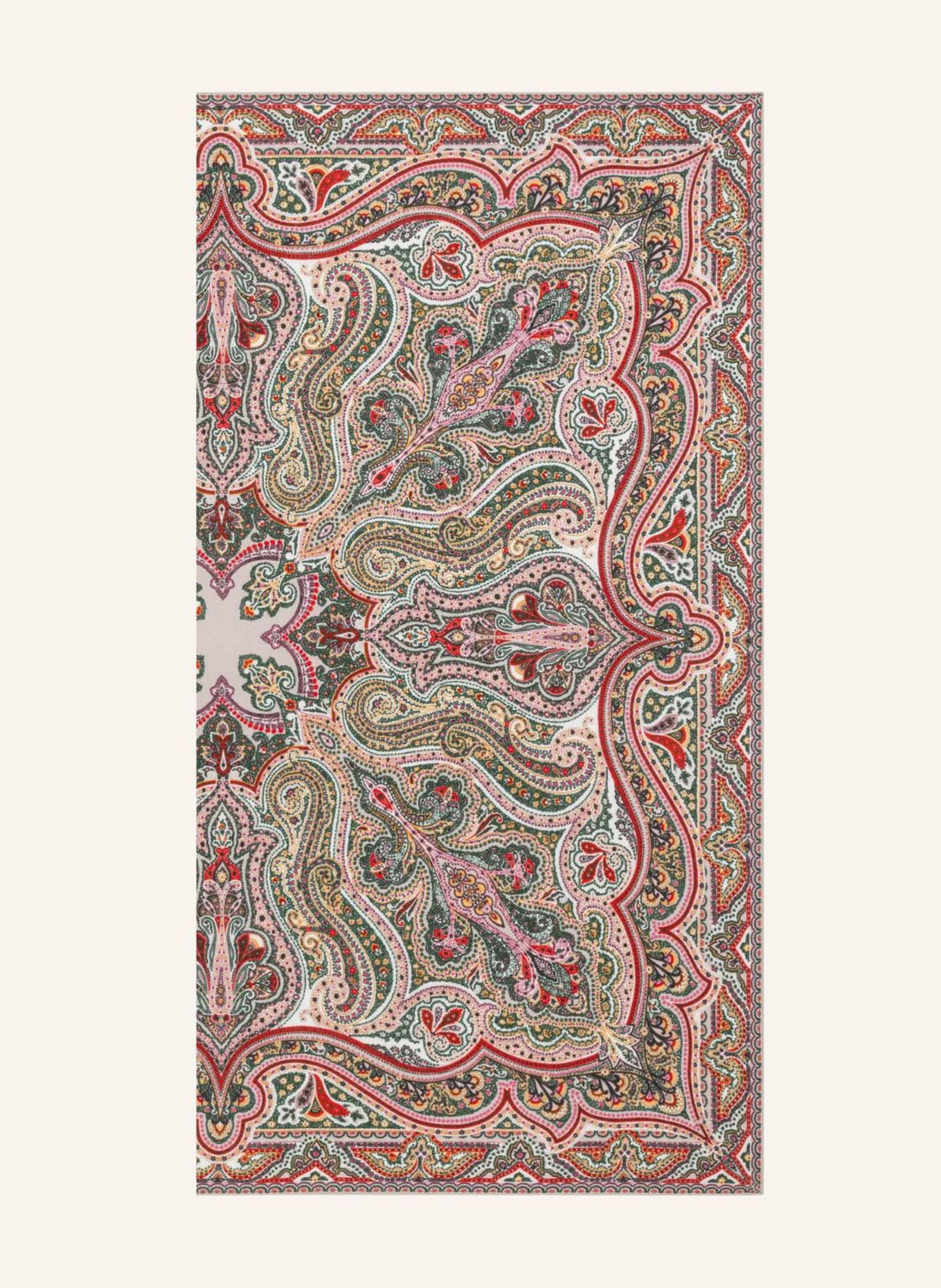 ROECKL Cashmere-Seidentuch NAVONA PAISLEY: GRÜN/ DUNKELGRÜN/ DUNKELROT/ ROT