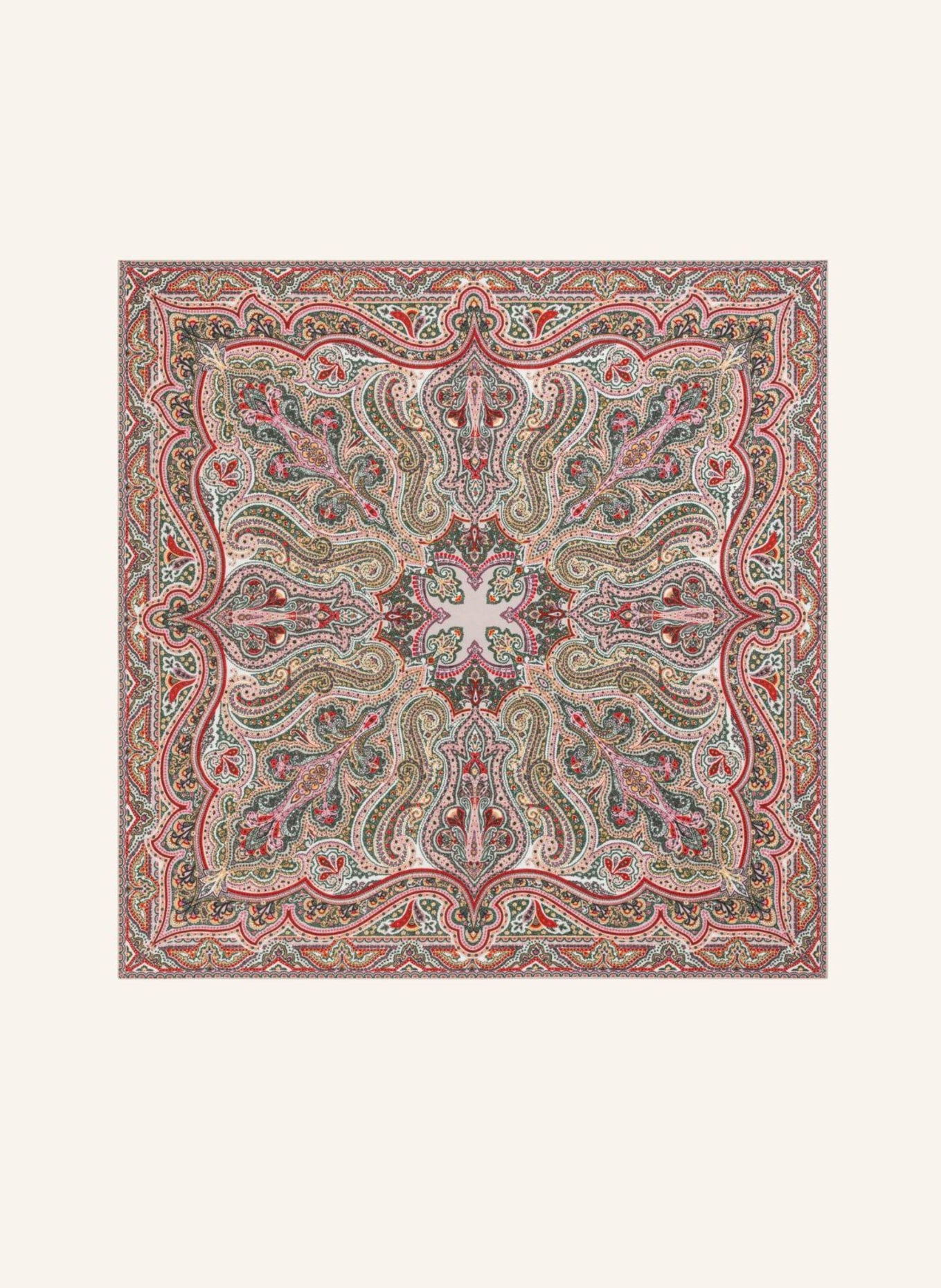 ROECKL Cashmere-Seidentuch NAVONA PAISLEY: GRÜN/ DUNKELGRÜN/ DUNKELROT/ ROT