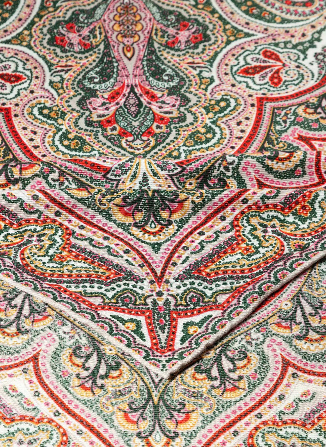 ROECKL Cashmere-Seidentuch NAVONA PAISLEY: GRÜN/ DUNKELGRÜN/ DUNKELROT/ ROT