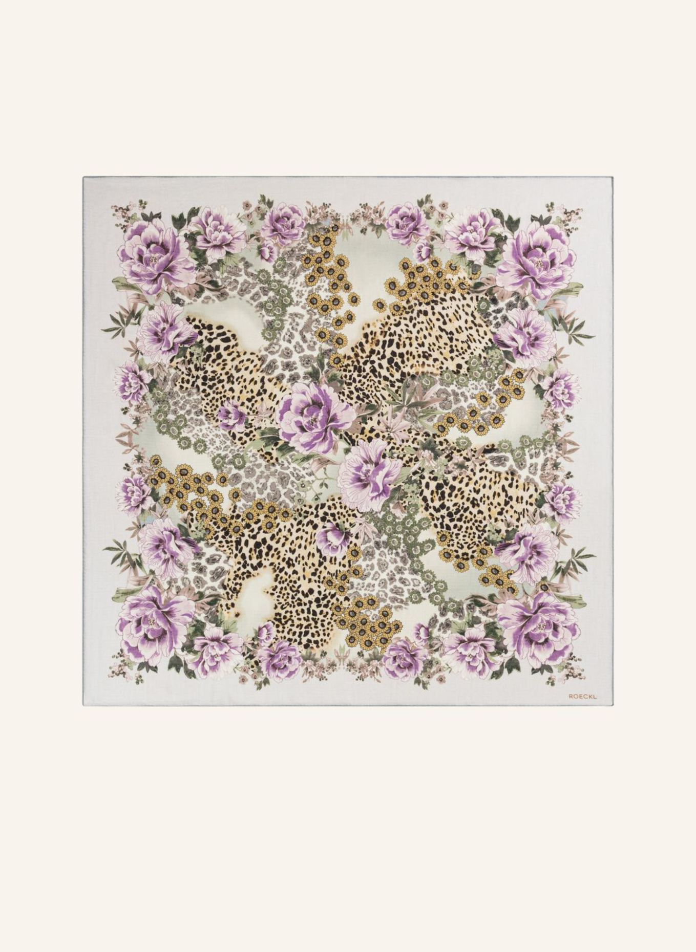 ROECKL Wolltuch BLOOMING WILDERNESS: CREME/ BEIGE