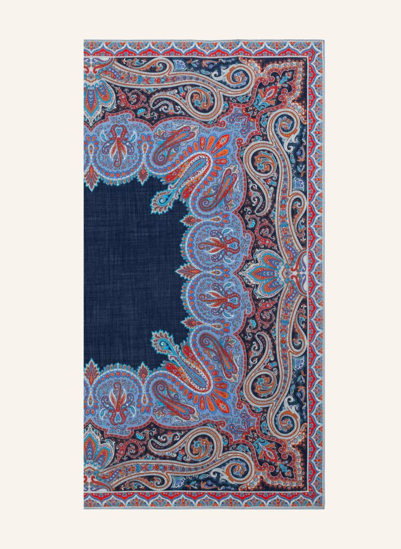 ROECKL Woll–Seidentuch ENCHANTED PAISLEY: BLAU