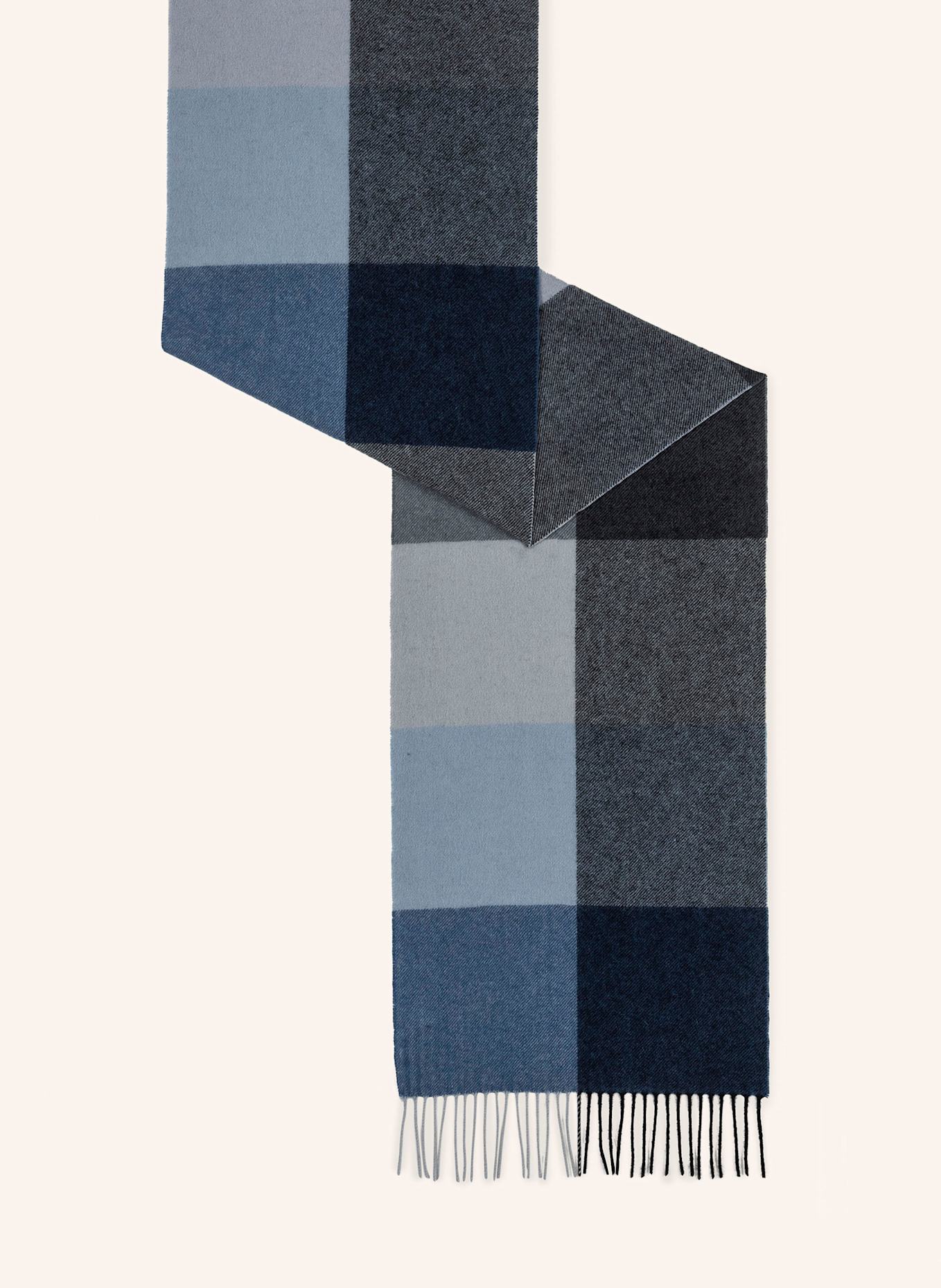 ROECKL Woll-Schal COLOURED SQUARES: BLAU