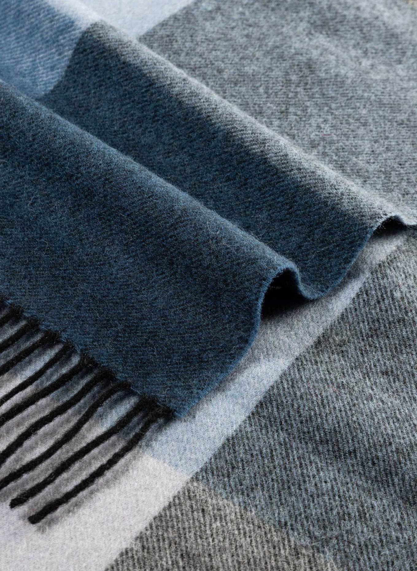 ROECKL Woll-Schal COLOURED SQUARES: BLAU